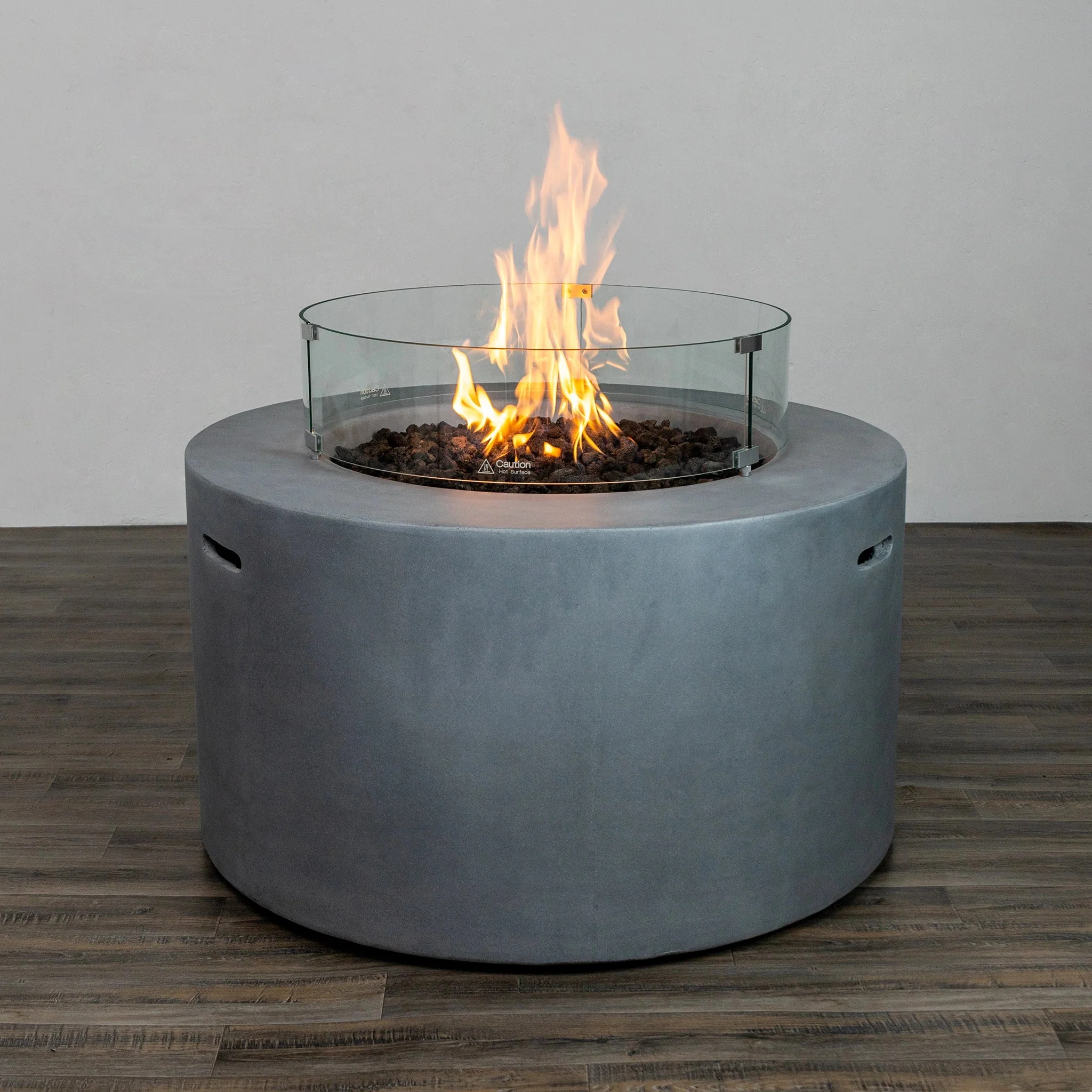 42" Round Beton Concrete (GFRC) Gas Fire Pit with Hidden Propane Tank by Starfire Designs - Image 5