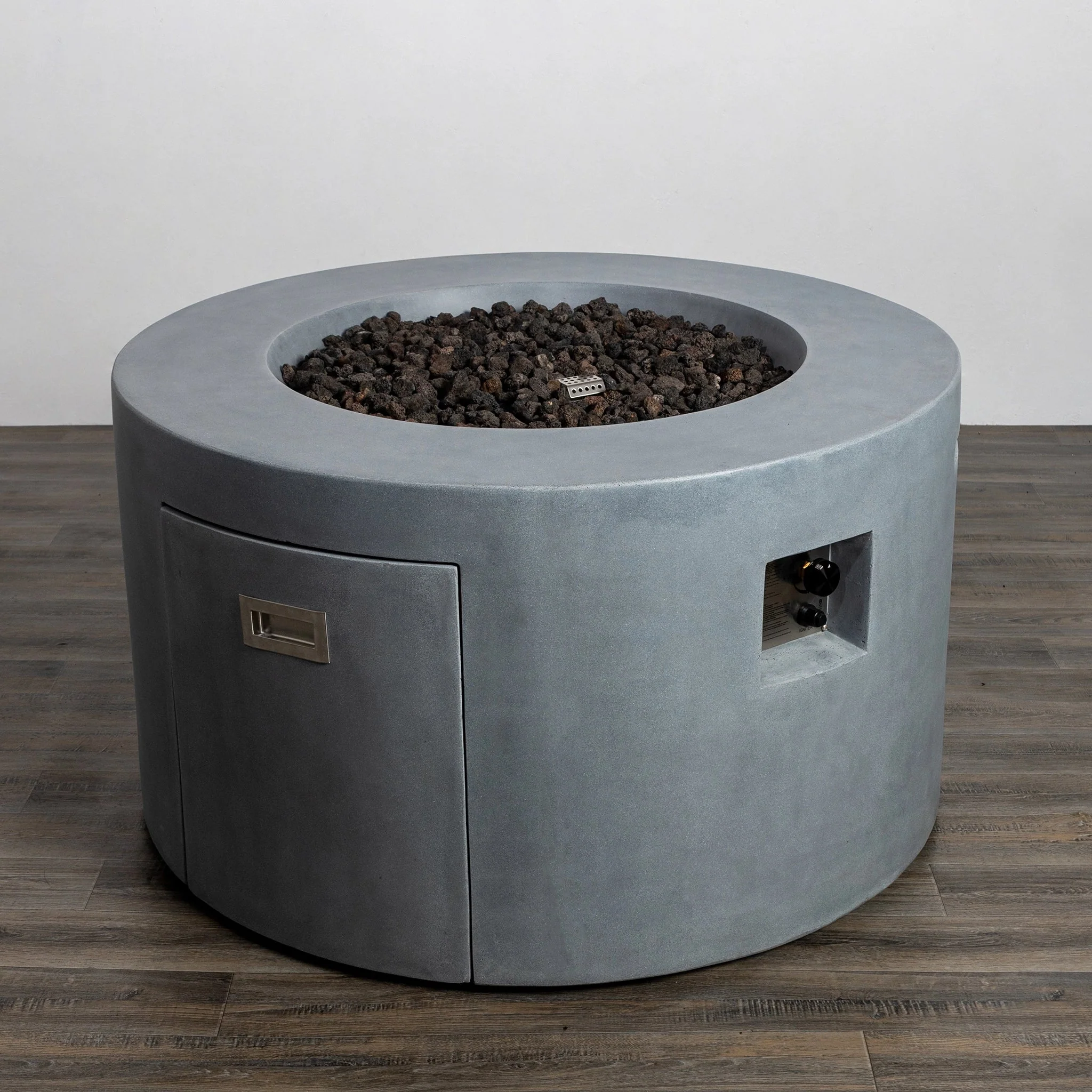 42" Round Beton Concrete (GFRC) Gas Fire Pit with Hidden Propane Tank by Starfire Designs - Image 6