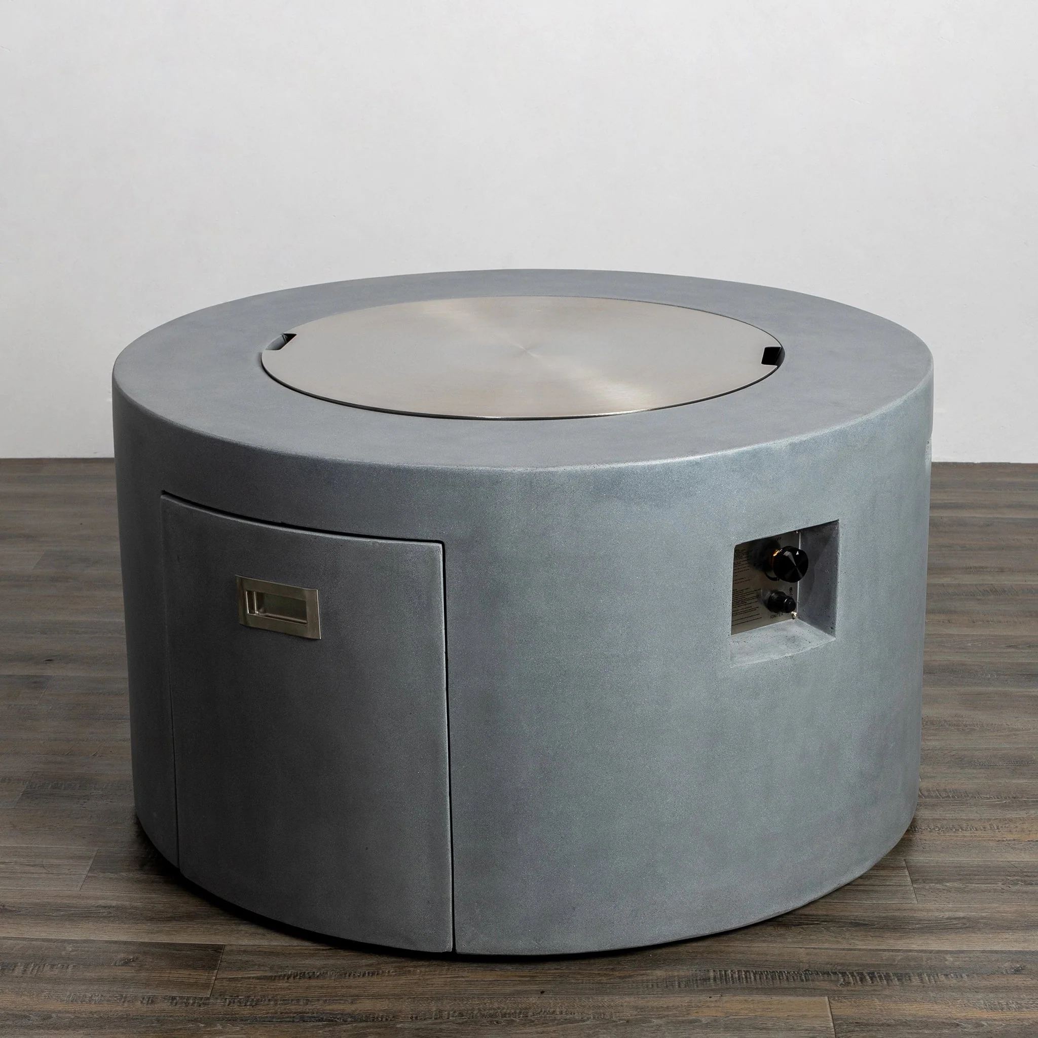 42" Round Beton Concrete (GFRC) Gas Fire Pit with Hidden Propane Tank by Starfire Designs - Image 7