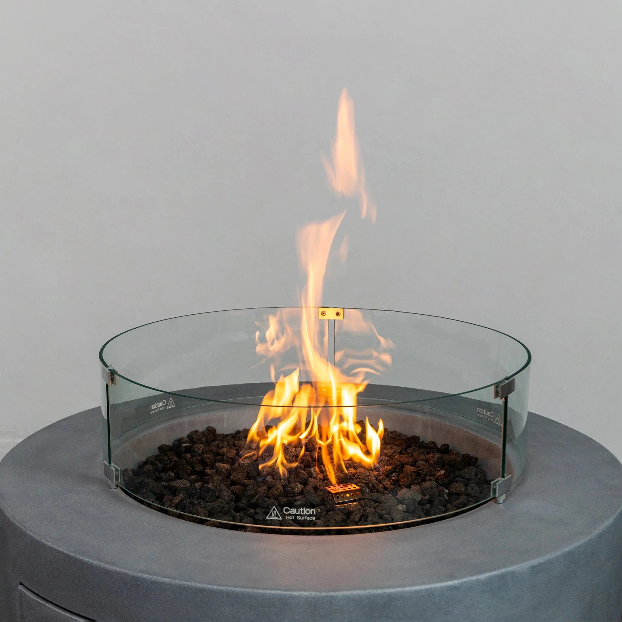 42" Round Beton Concrete (GFRC) Gas Fire Pit with Hidden Propane Tank by Starfire Designs - Image 8