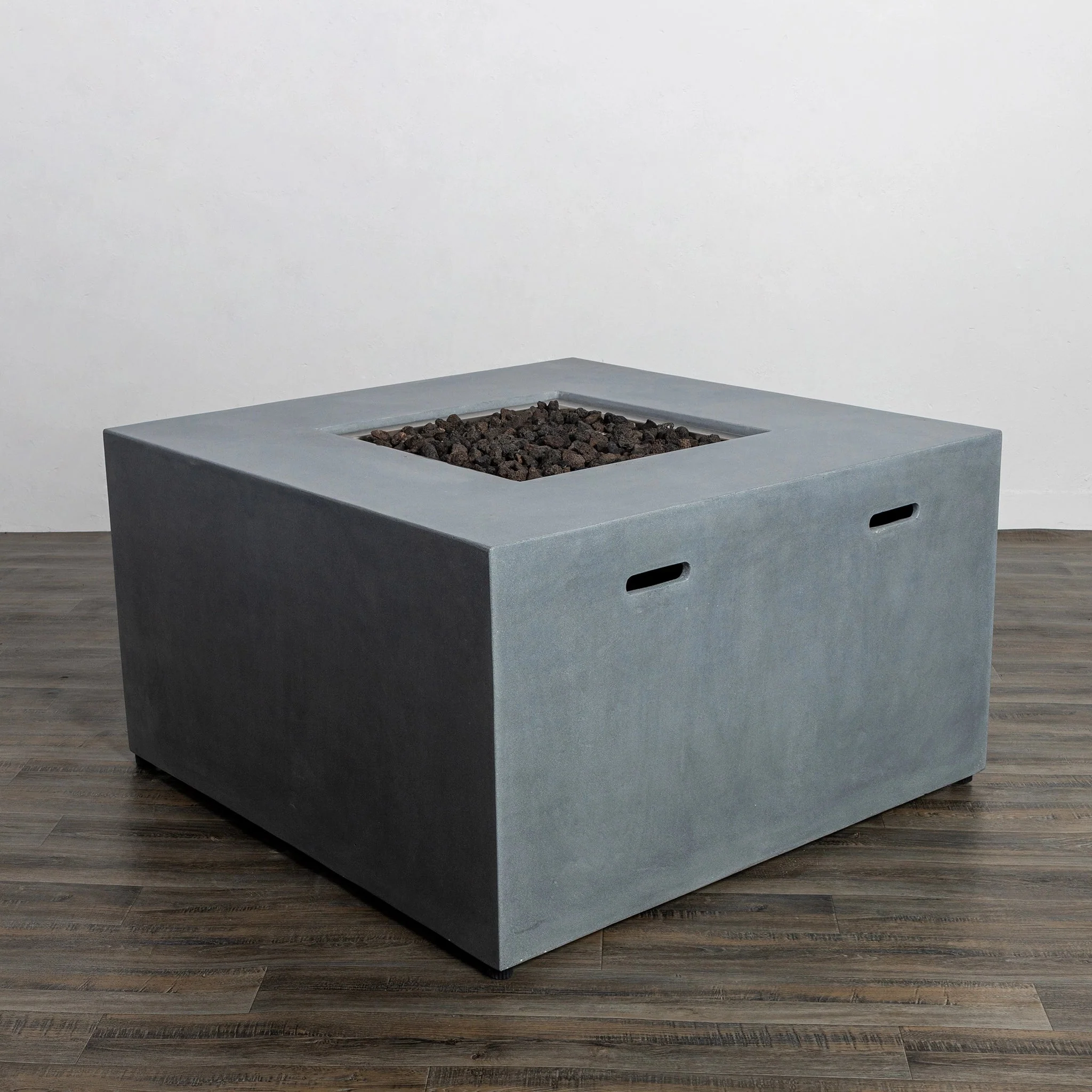 42" Square Beton Concrete (GFRC) Gas Fire Pit with Hidden Propane Tank by Starfire Designs - Image 14