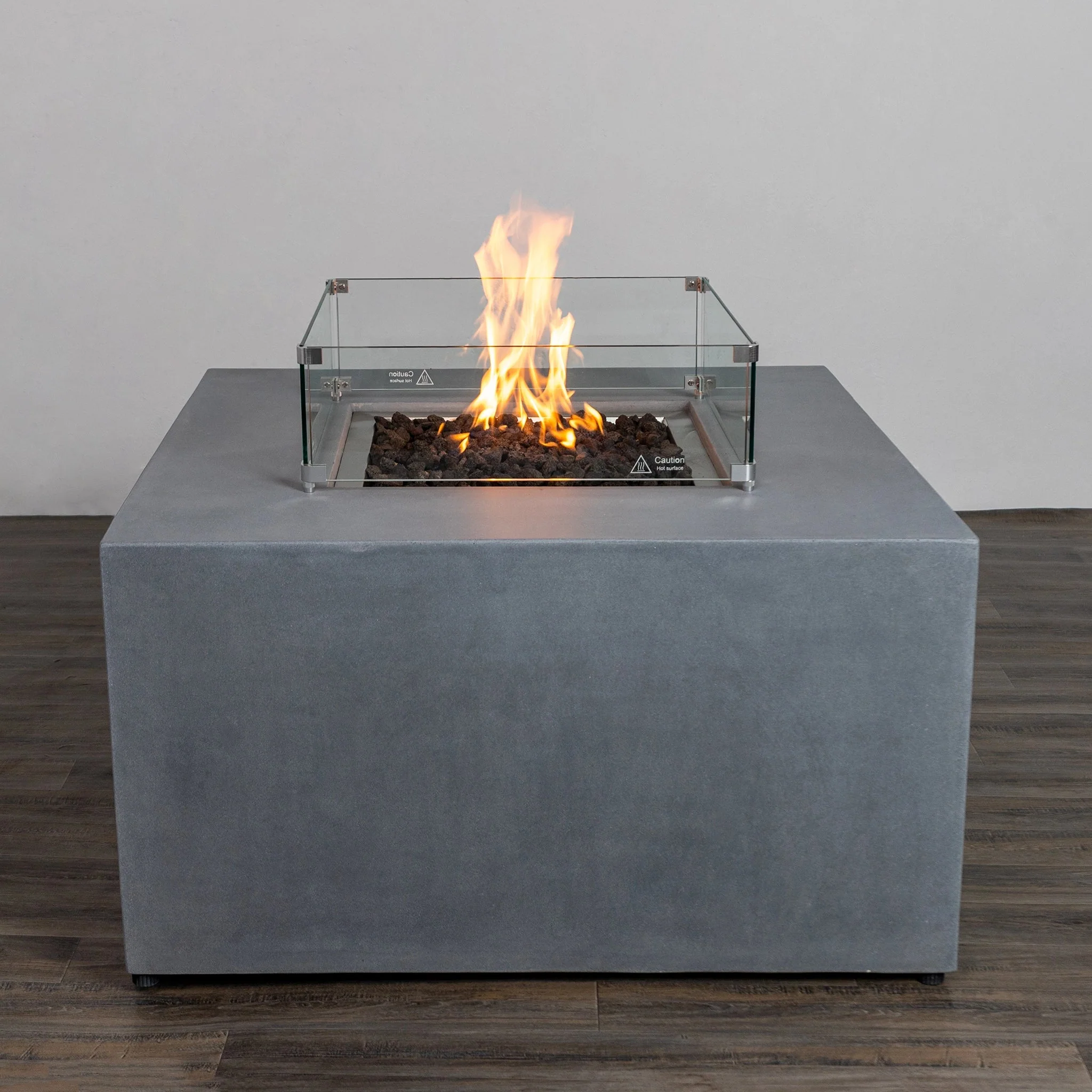 42" Square Beton Concrete (GFRC) Gas Fire Pit with Hidden Propane Tank by Starfire Designs - Image 15
