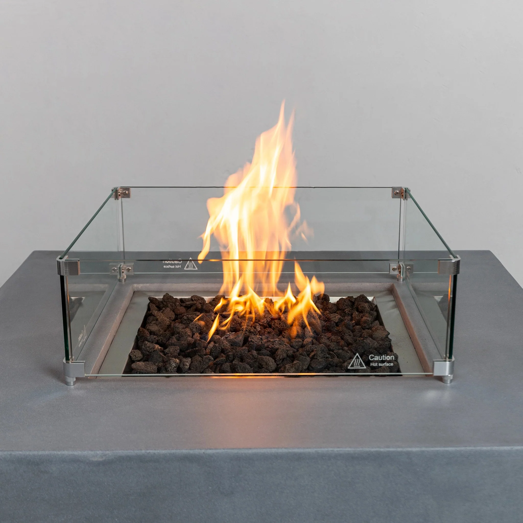 42" Square Beton Concrete (GFRC) Gas Fire Pit with Hidden Propane Tank by Starfire Designs - Image 16