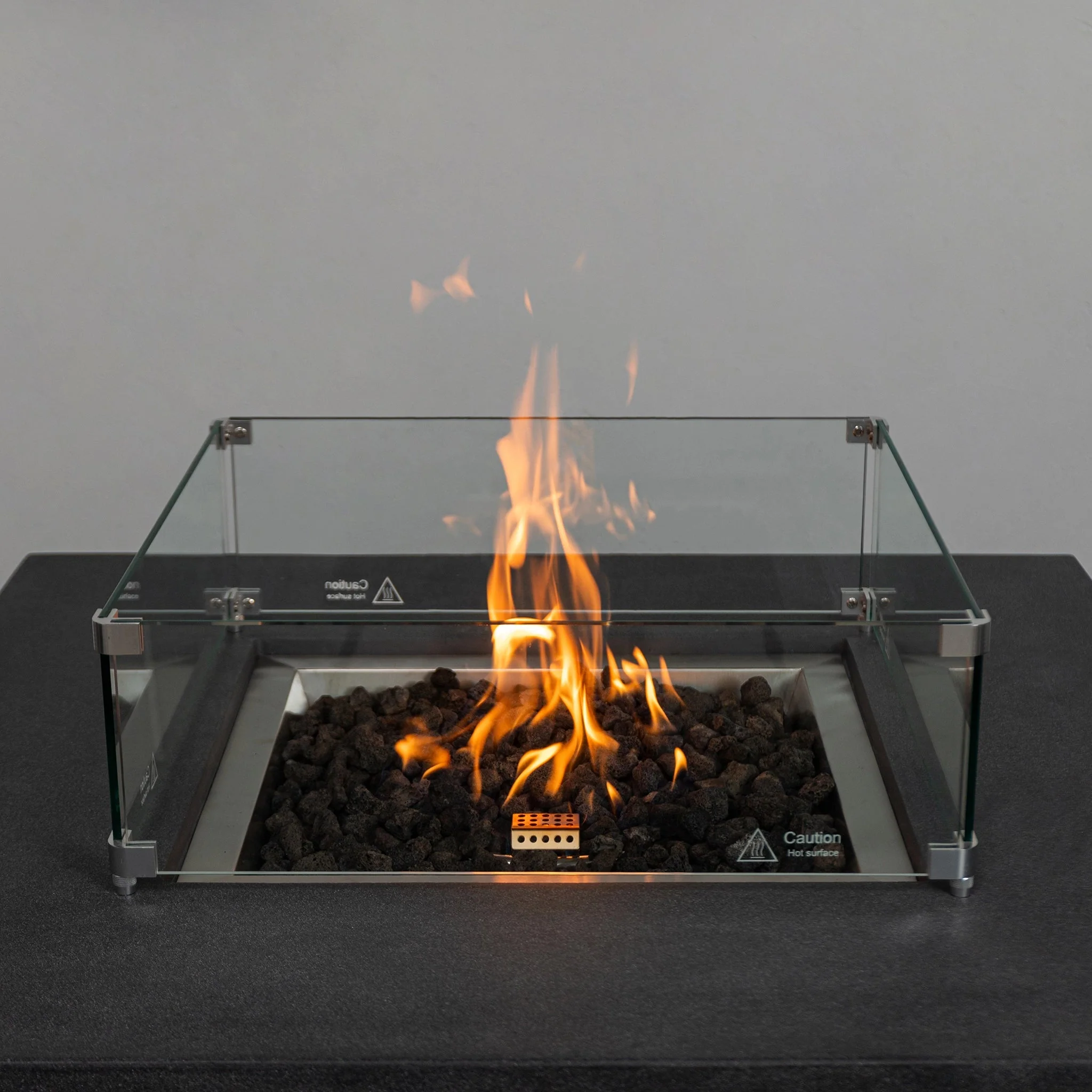 42" Square Beton Concrete (GFRC) Gas Fire Pit with Hidden Propane Tank by Starfire Designs - Image 25