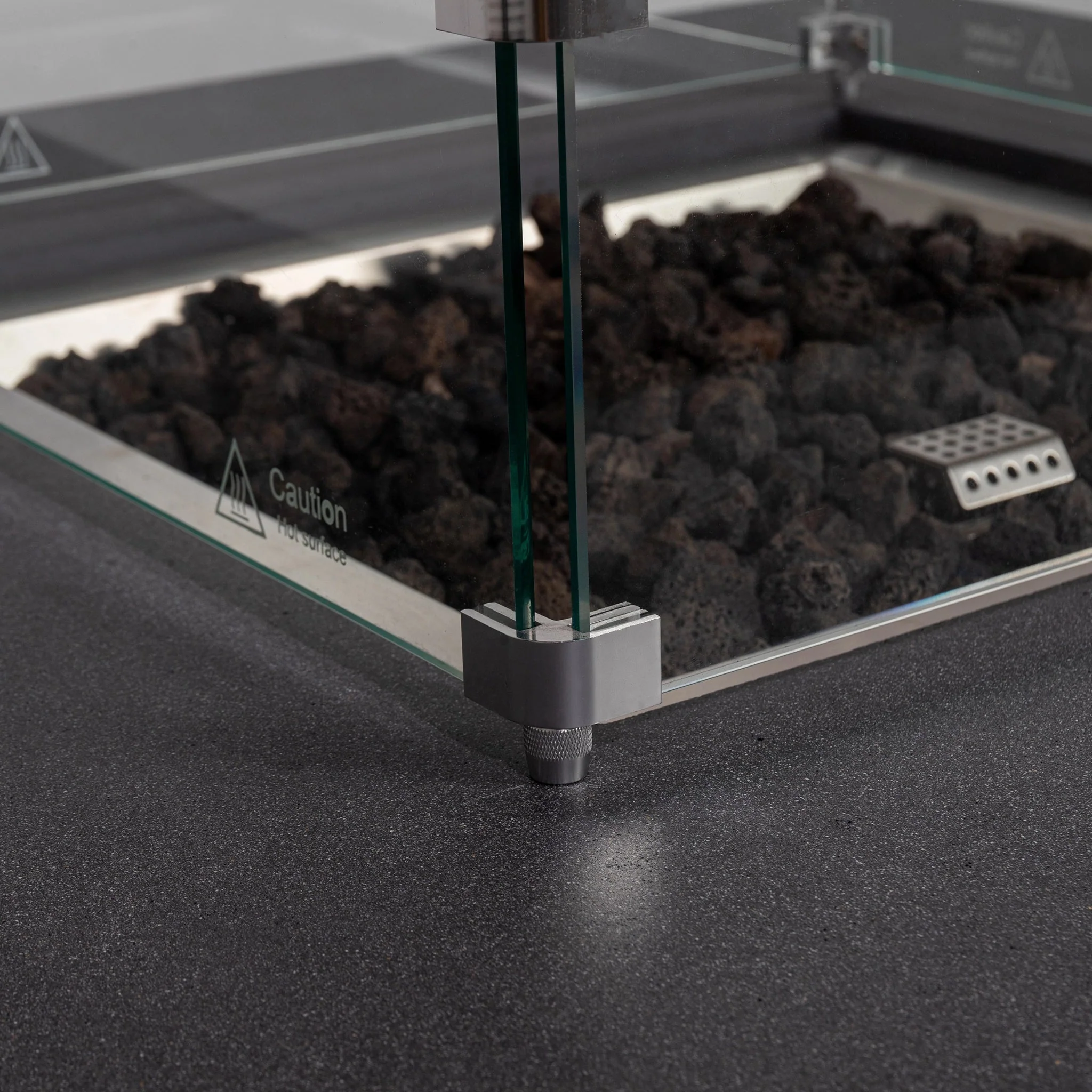 42" Square Beton Concrete (GFRC) Gas Fire Pit with Hidden Propane Tank by Starfire Designs - Image 26