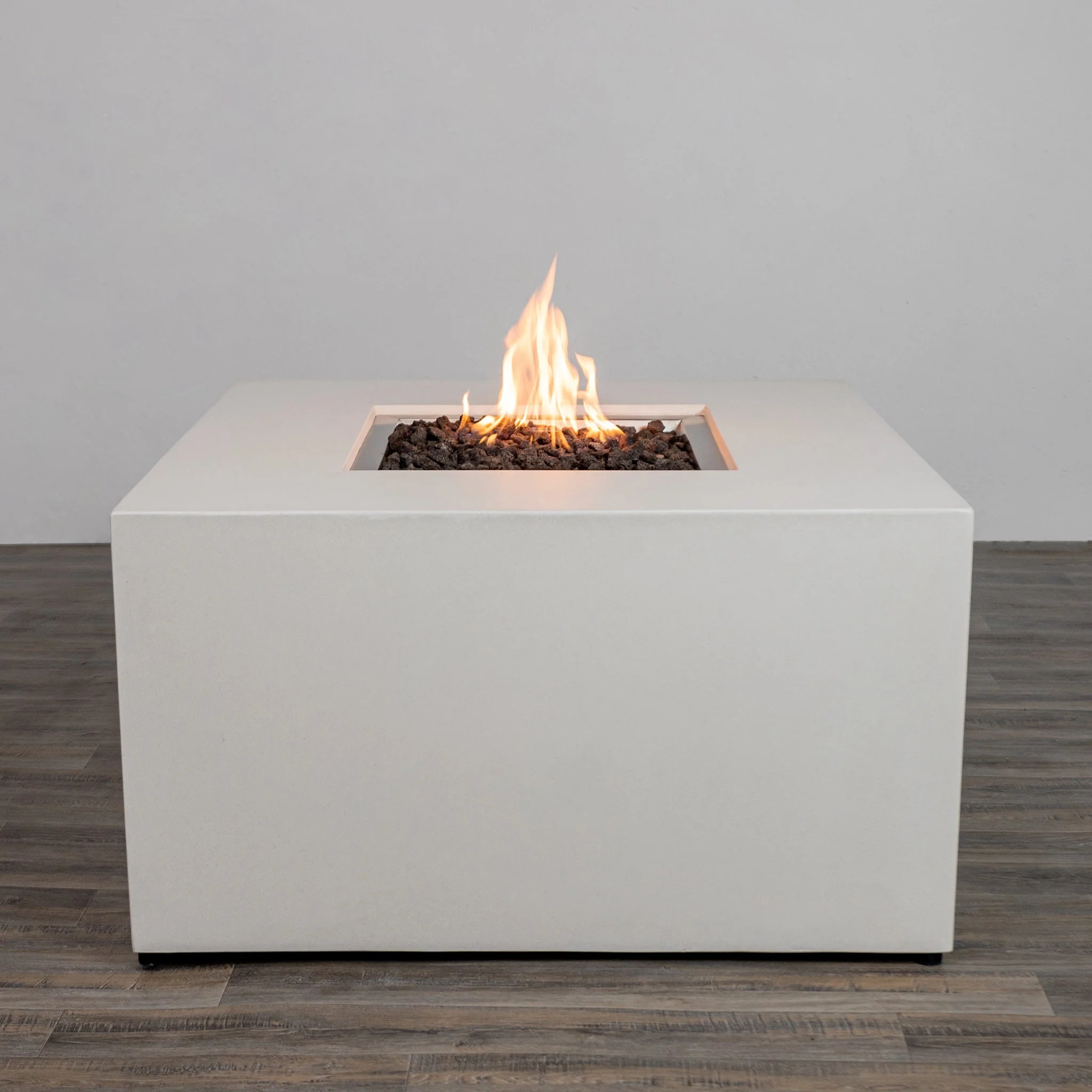 42" Square Beton Concrete (GFRC) Gas Fire Pit with Hidden Propane Tank by Starfire Designs - Image 31