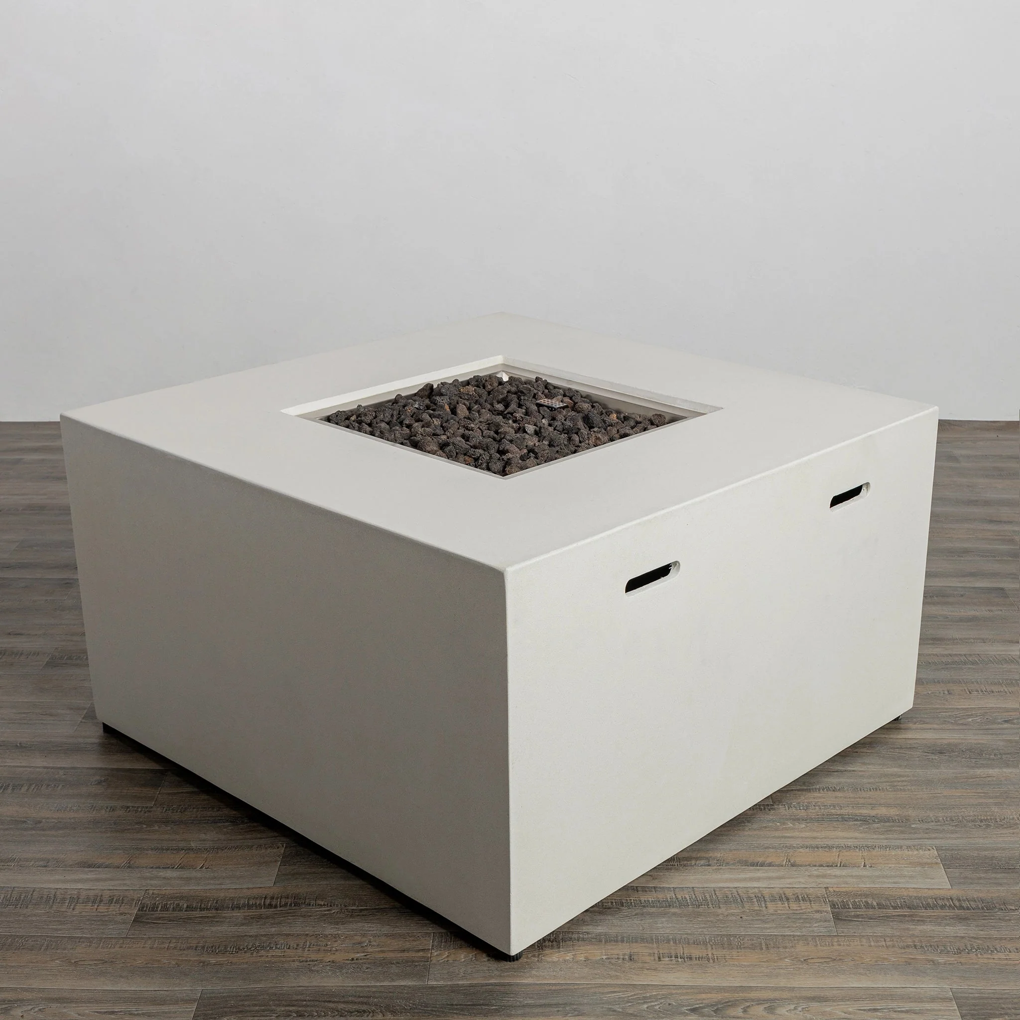42" Square Beton Concrete (GFRC) Gas Fire Pit with Hidden Propane Tank by Starfire Designs - Image 34