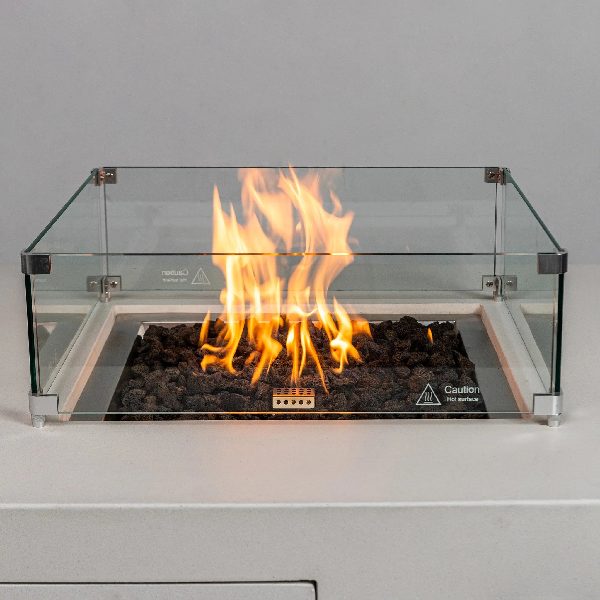 42" Square Beton Concrete (GFRC) Gas Fire Pit with Hidden Propane Tank by Starfire Designs - Image 35