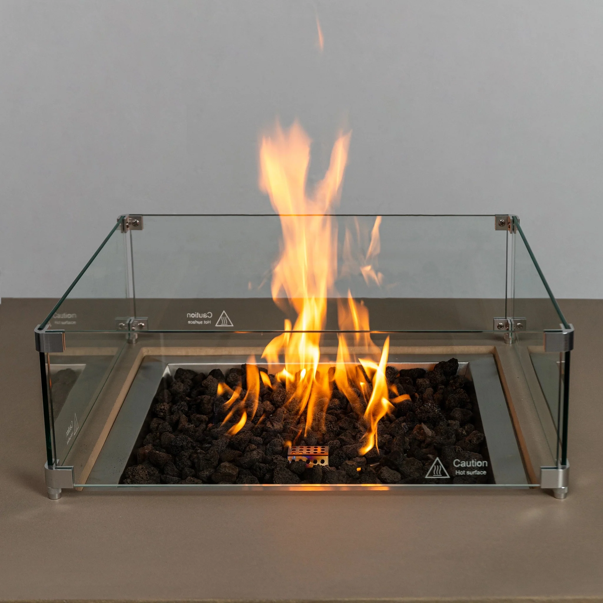 42" Square Beton Concrete (GFRC) Gas Fire Pit with Hidden Propane Tank by Starfire Designs - Image 45
