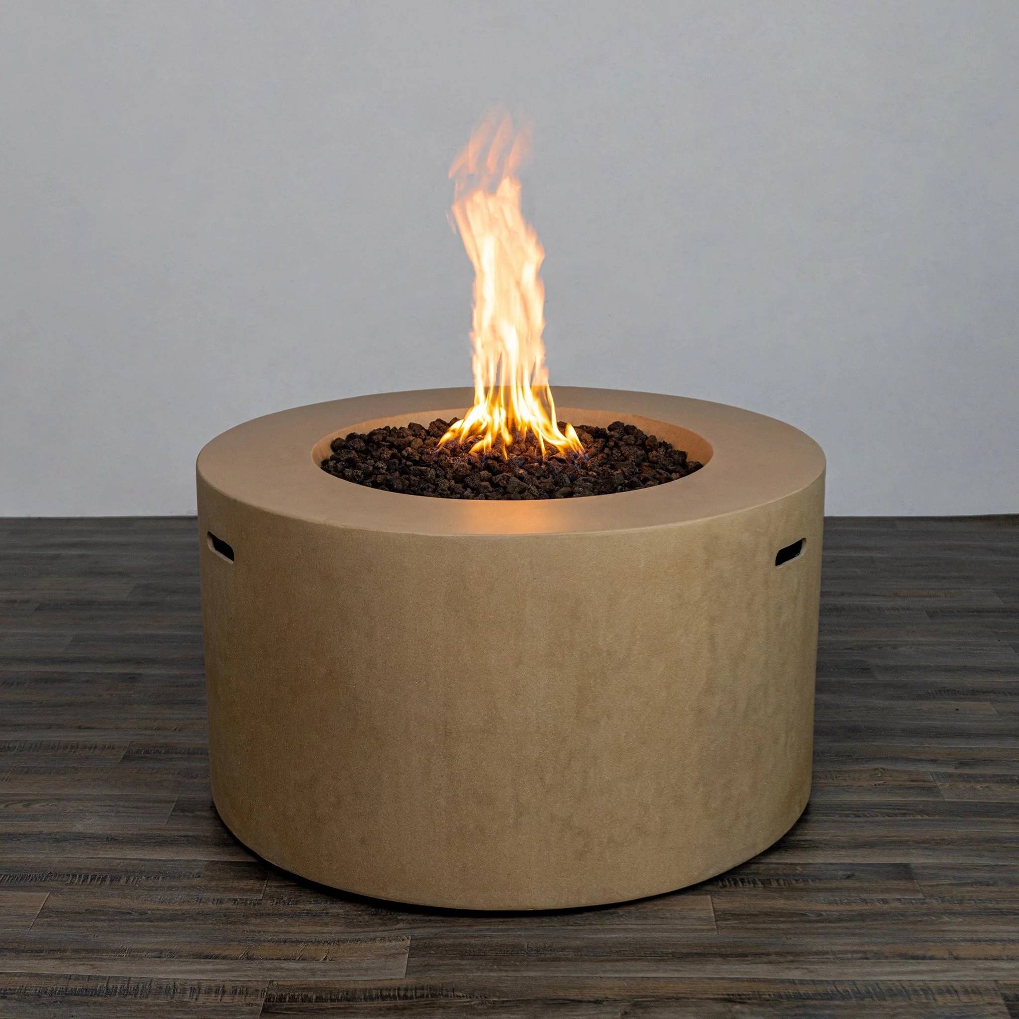 42" Round Beton Concrete (GFRC) Gas Fire Pit with Hidden Propane Tank by Starfire Designs - Image 14