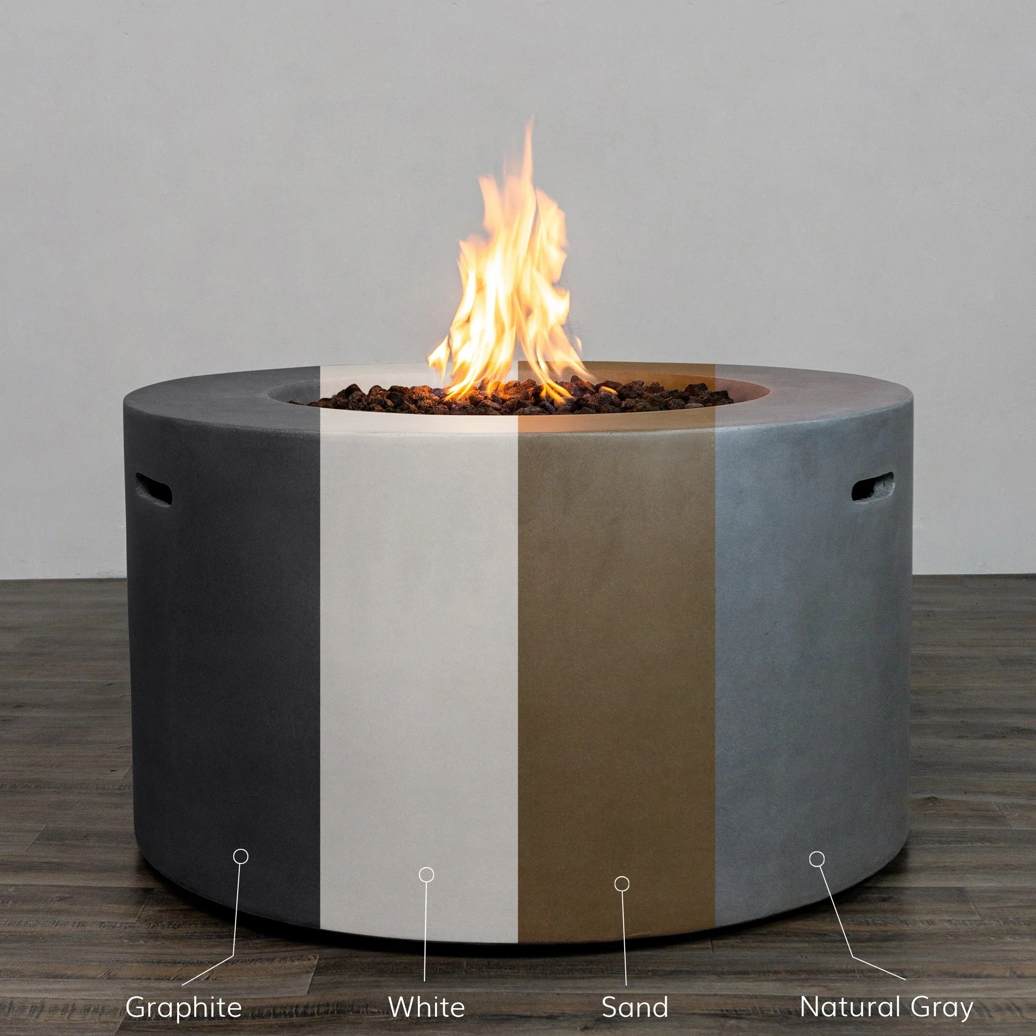 42" Round Beton Concrete (GFRC) Gas Fire Pit with Hidden Propane Tank by Starfire Designs - Image 4