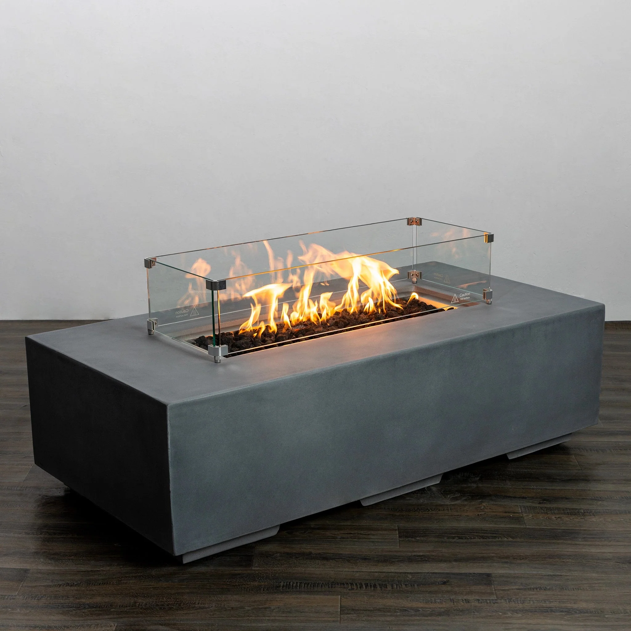 55" Rectangle Beton Concrete (GFRC) Natural Gas Fire Pit - Natural Gray by Starfire Designs - Image 3