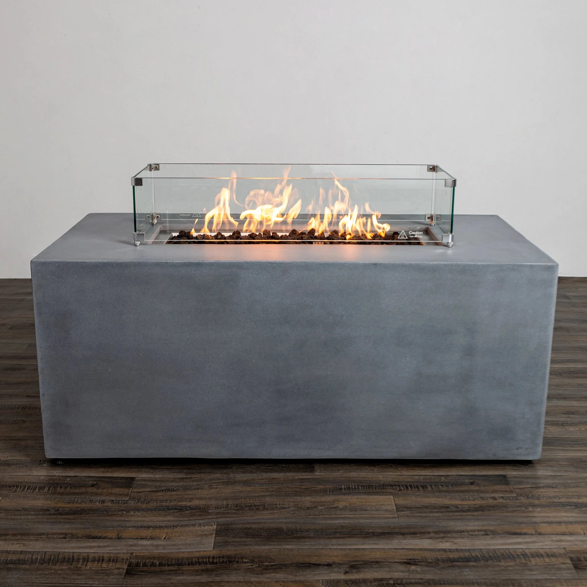 55" Rectangle Beton Concrete (GFRC) Gas Fire Pit with Hidden Propane Tank by Starfire Designs - Image 10