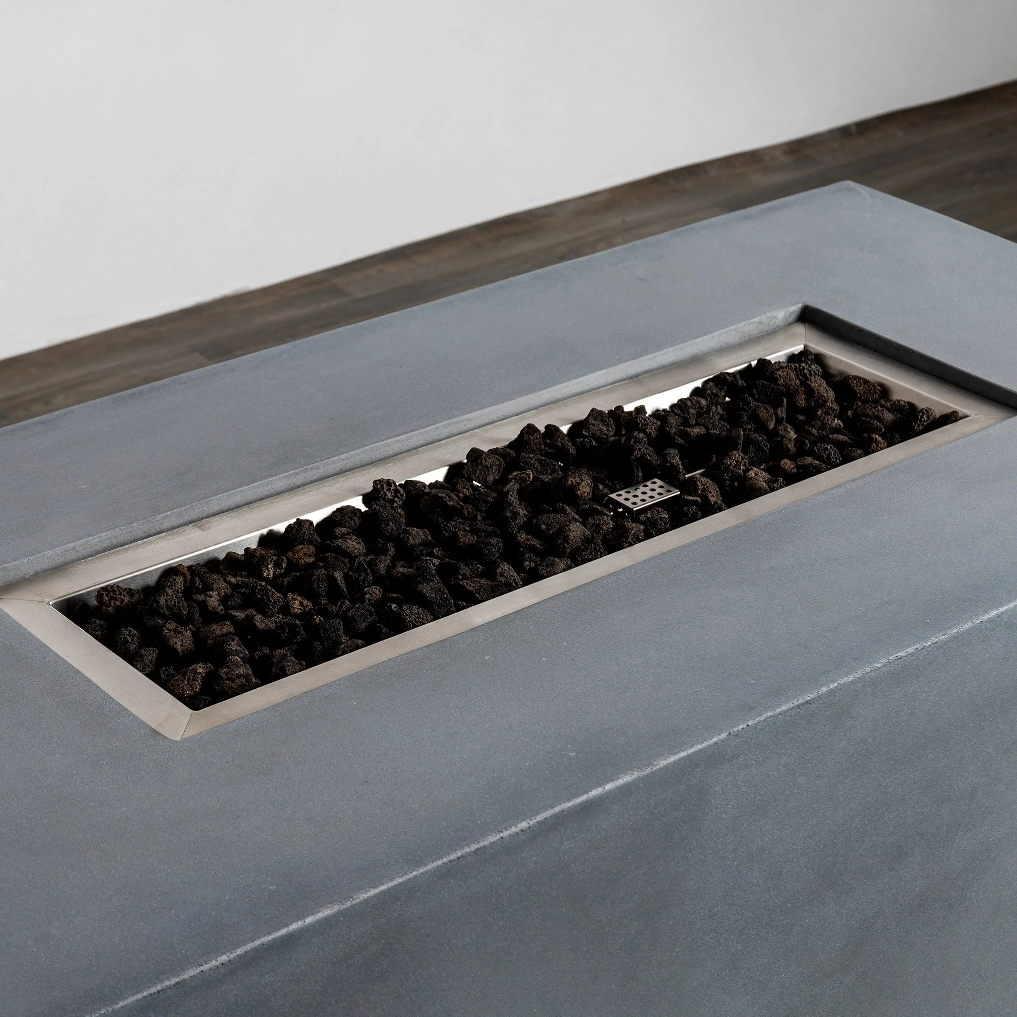 55" Rectangle Beton Concrete (GFRC) Gas Fire Pit with Hidden Propane Tank by Starfire Designs - Image 11