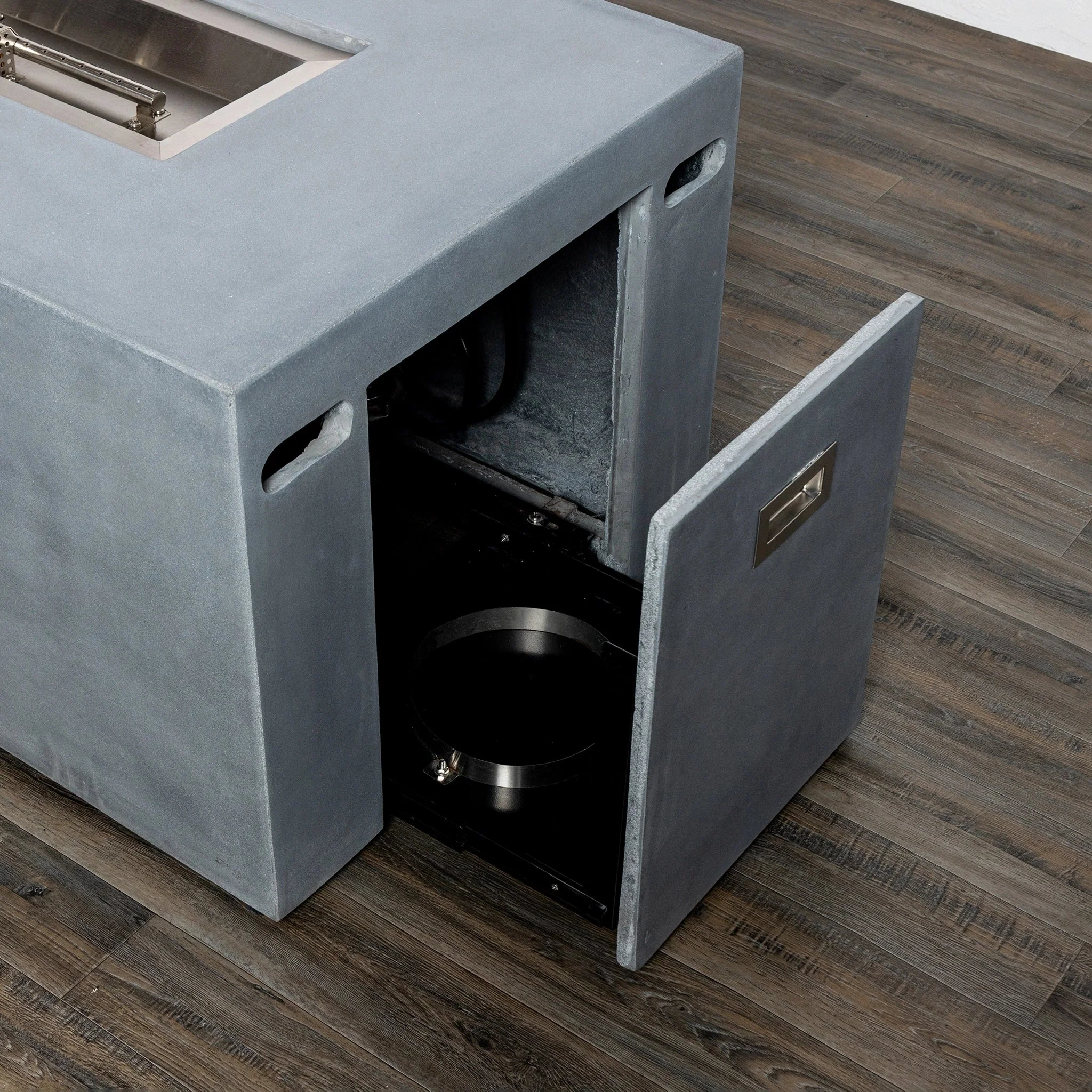 55" Rectangle Beton Concrete (GFRC) Gas Fire Pit with Hidden Propane Tank by Starfire Designs - Image 15