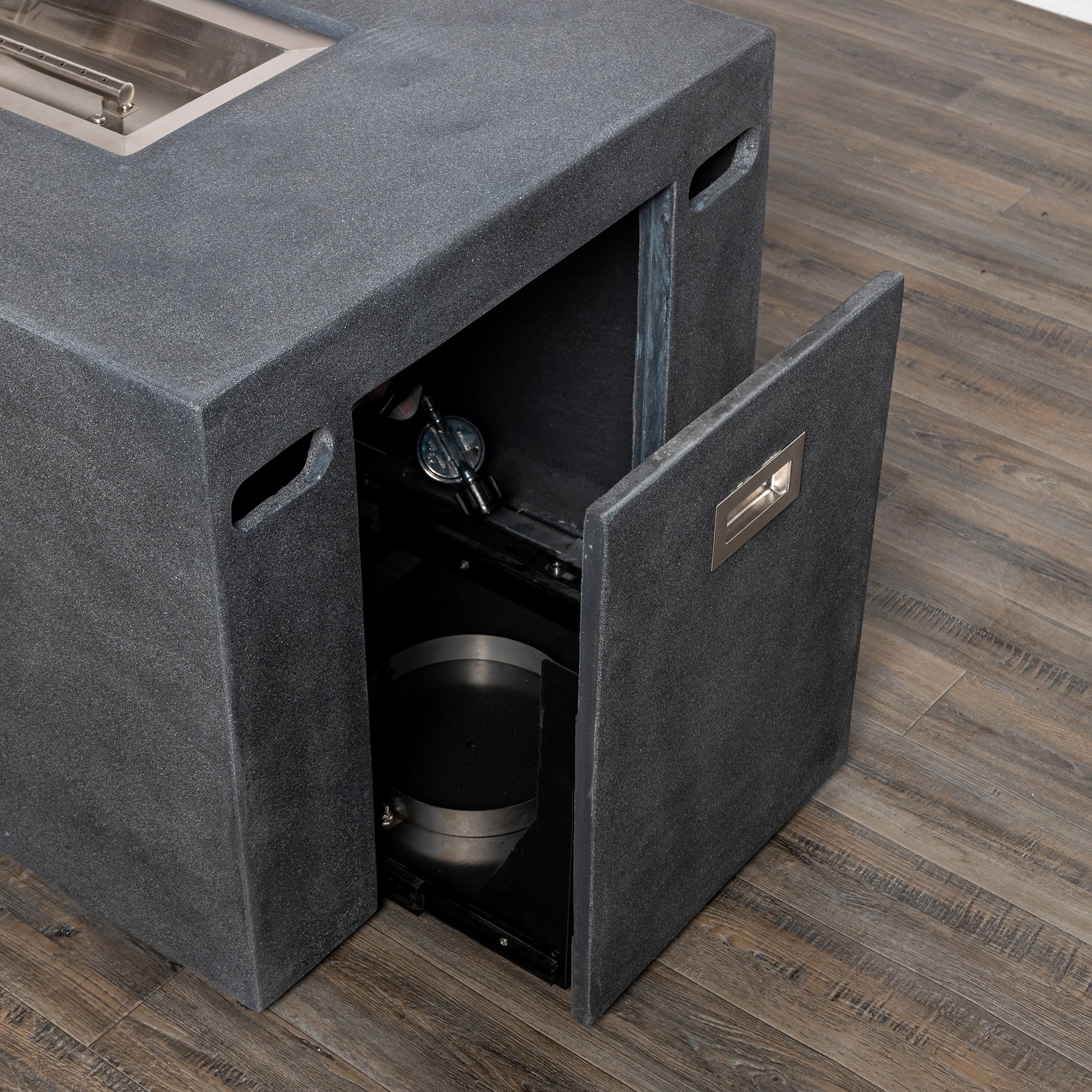 55" Rectangle Beton Concrete (GFRC) Gas Fire Pit with Hidden Propane Tank by Starfire Designs - Image 25
