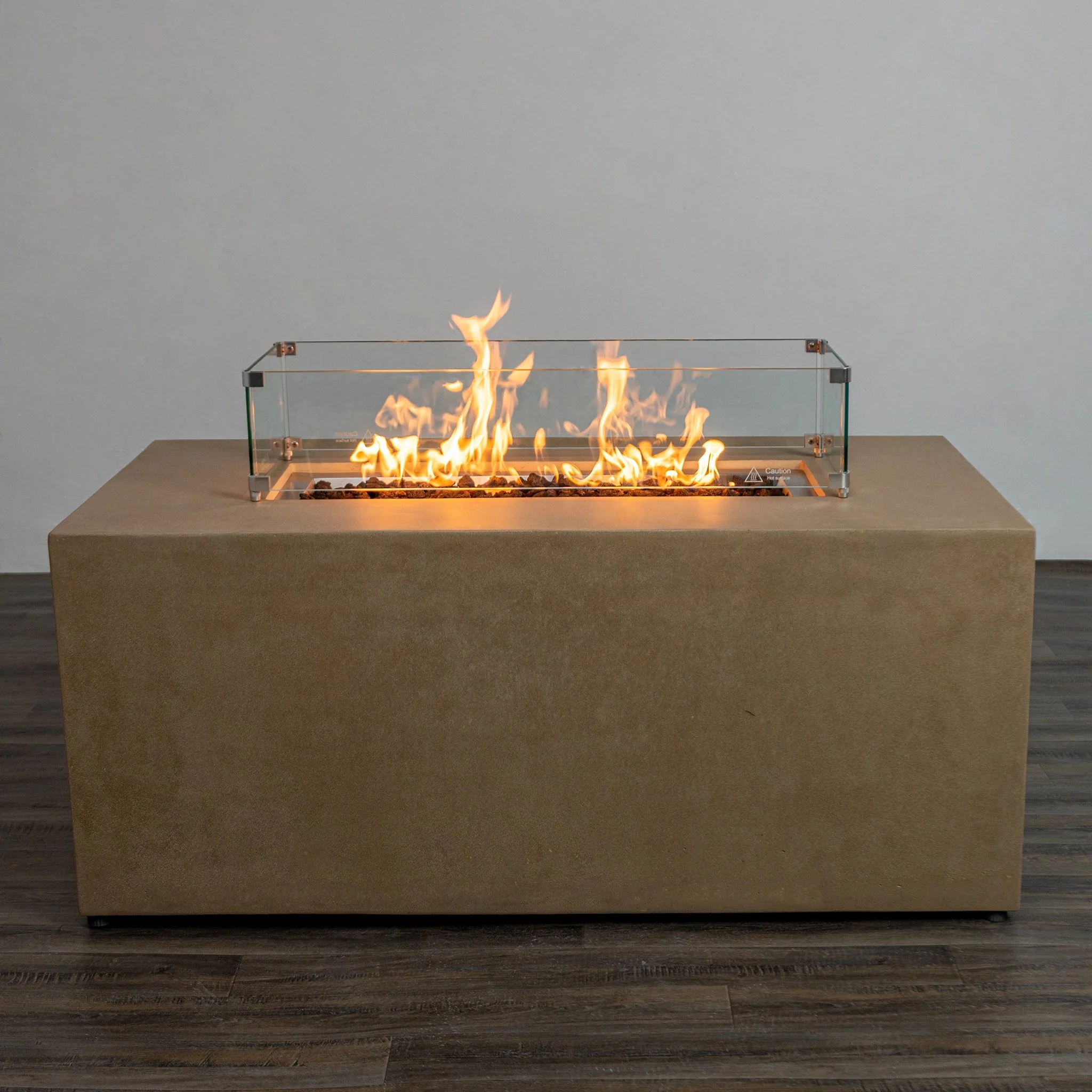 55" Rectangle Beton Concrete (GFRC) Gas Fire Pit with Hidden Propane Tank by Starfire Designs - Image 29