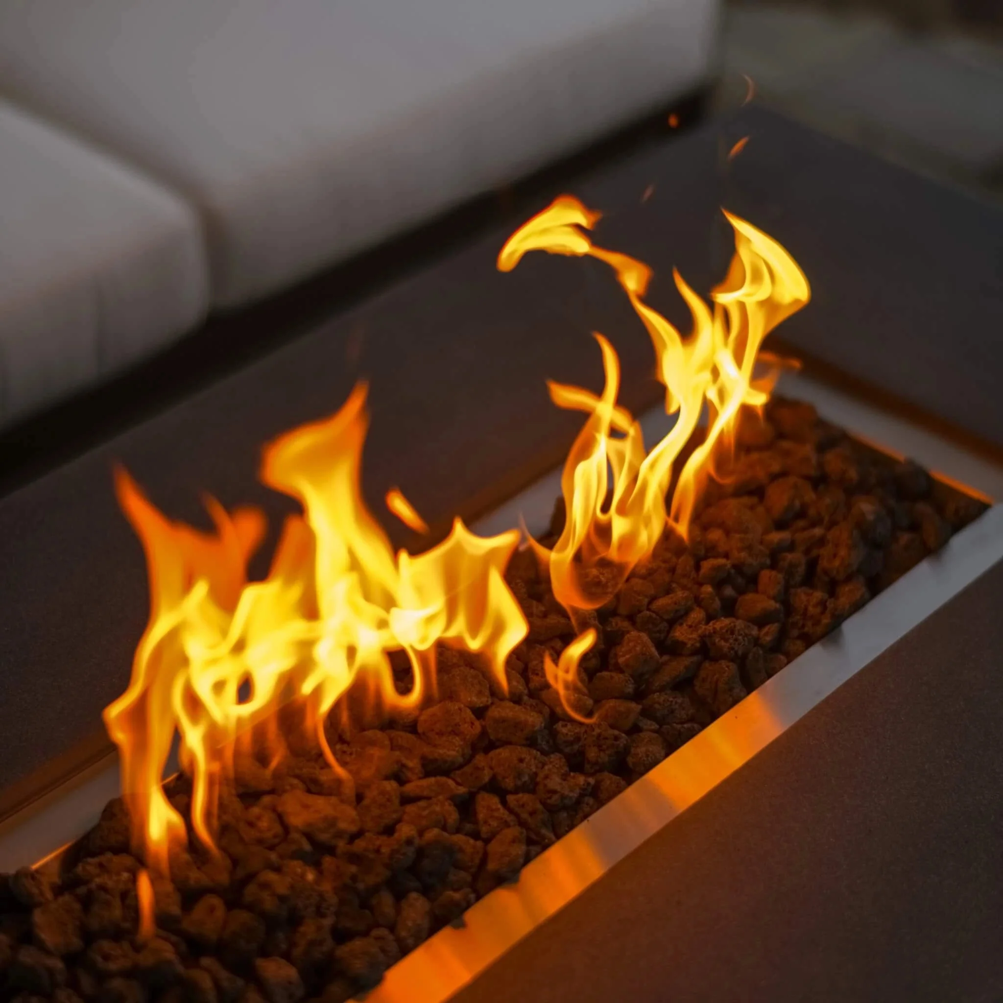 55" Rectangle Beton Concrete (GFRC) Gas Fire Pit with Hidden Propane Tank by Starfire Designs - Image 3