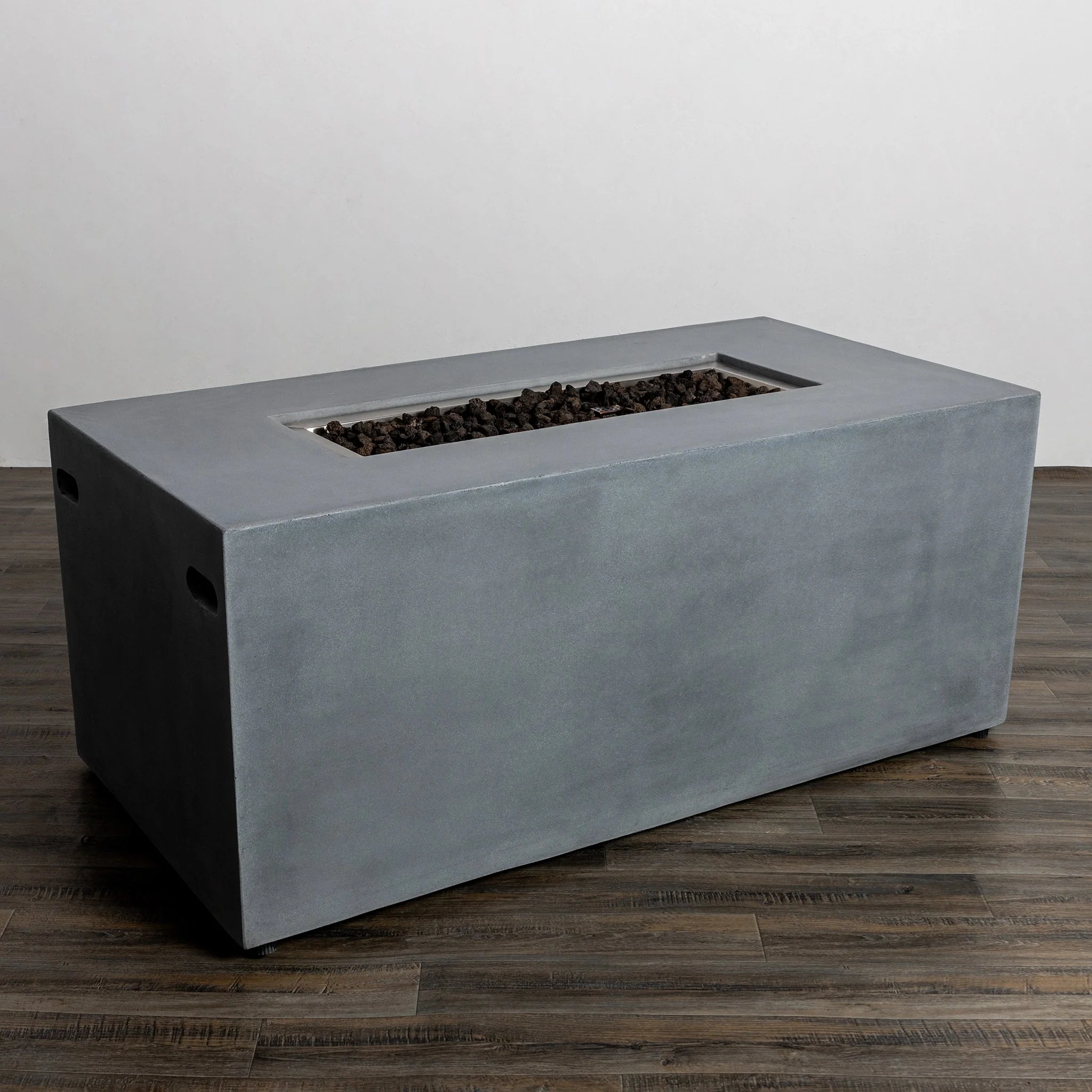 55" Rectangle Beton Concrete (GFRC) Gas Fire Pit with Hidden Propane Tank by Starfire Designs - Image 9