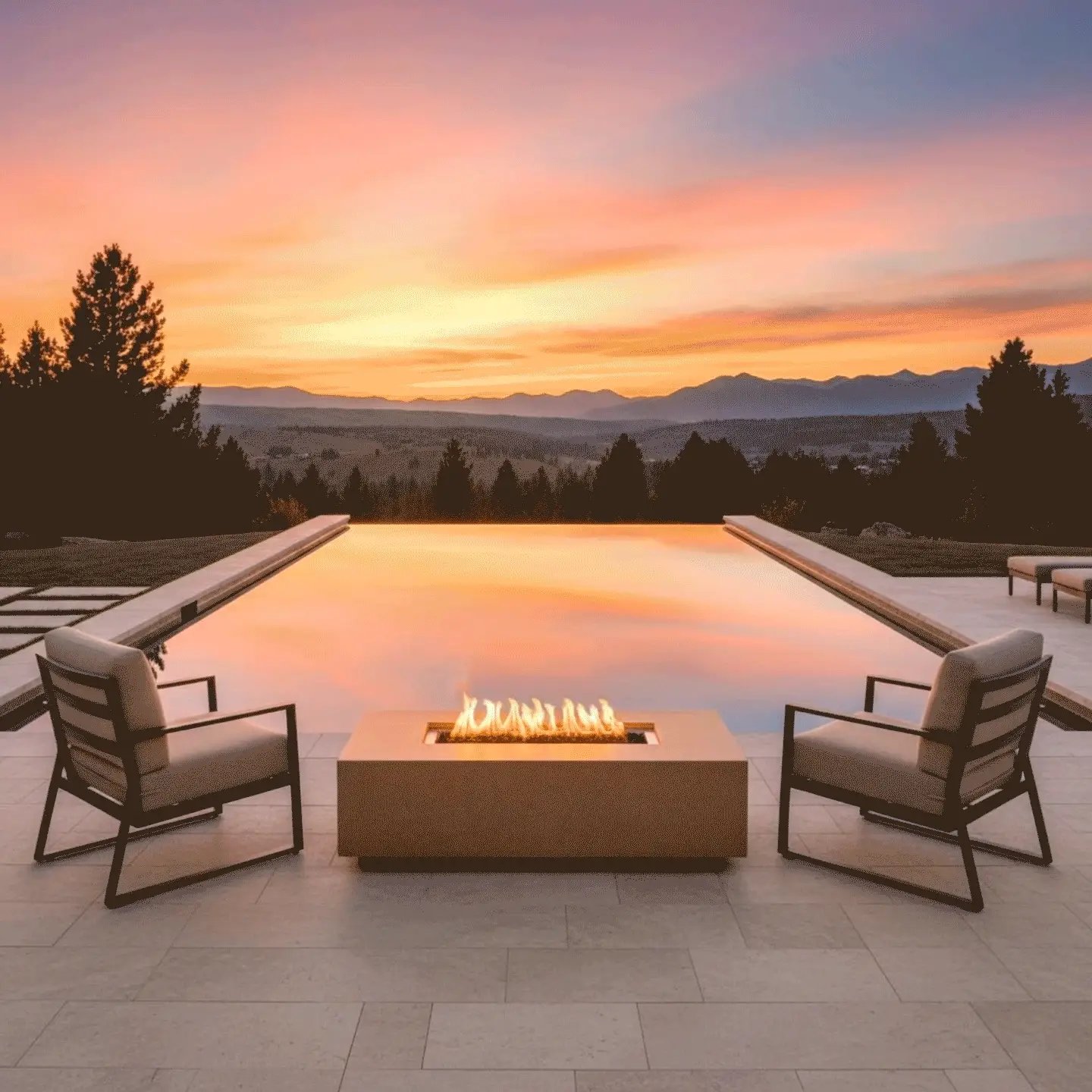 55" Rectangle Beton Concrete (GFRC) Natural Gas Fire Pit - Sand by Starfire Designs - Image 5