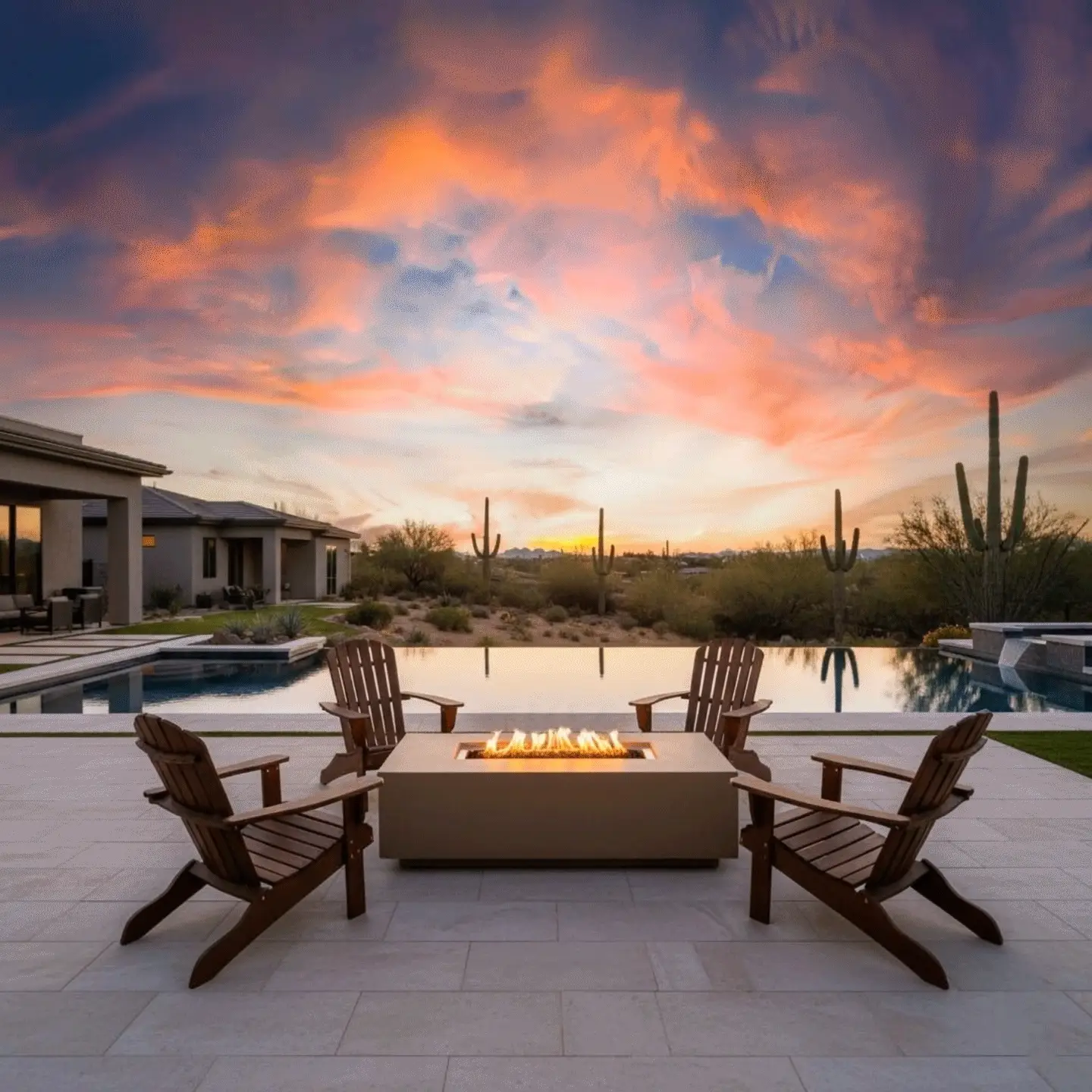 55" Rectangle Beton Concrete (GFRC) Natural Gas Fire Pit - Sand by Starfire Designs - Image 7