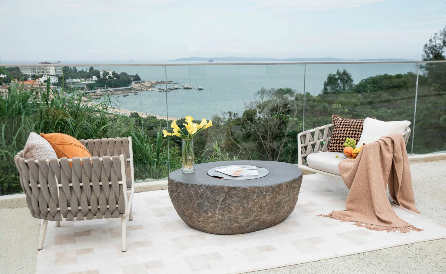 43" x 35" Boulder Fire Pit by Elementi - Image 11