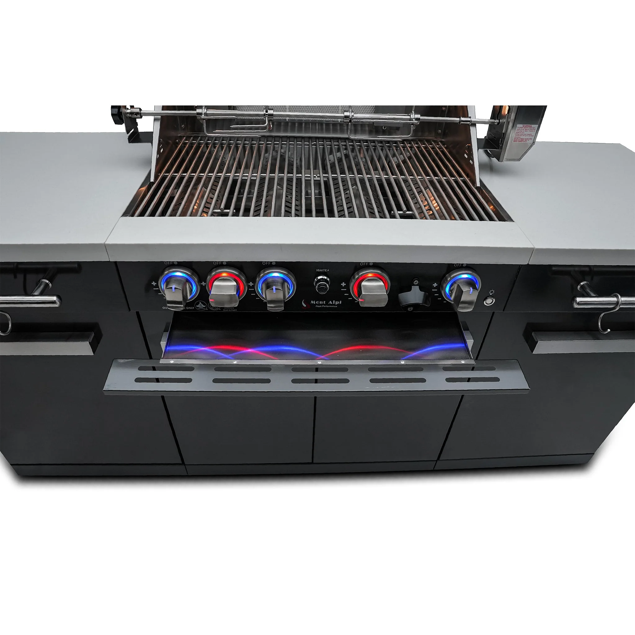 Compact Black Stainless Steel Propane Gas BBQ Island Grill - MA-957 by Mont Alpi - Image 5