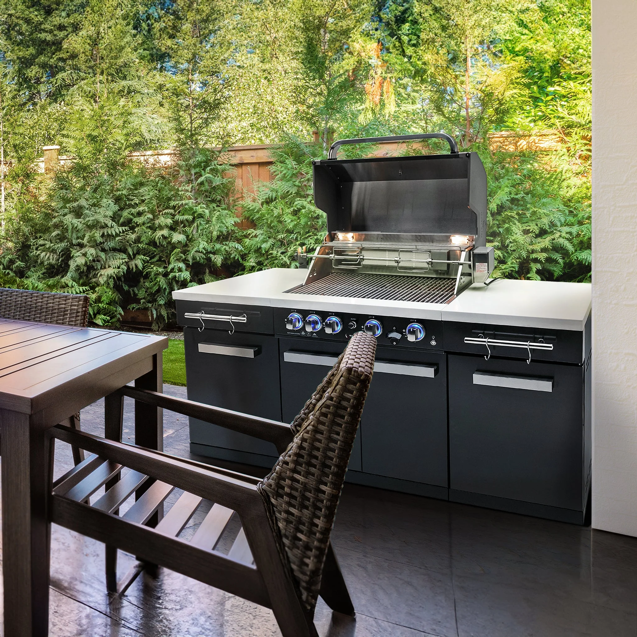 Compact Black Stainless Steel Propane Gas BBQ Island Grill - MA-957 by Mont Alpi - Image 9