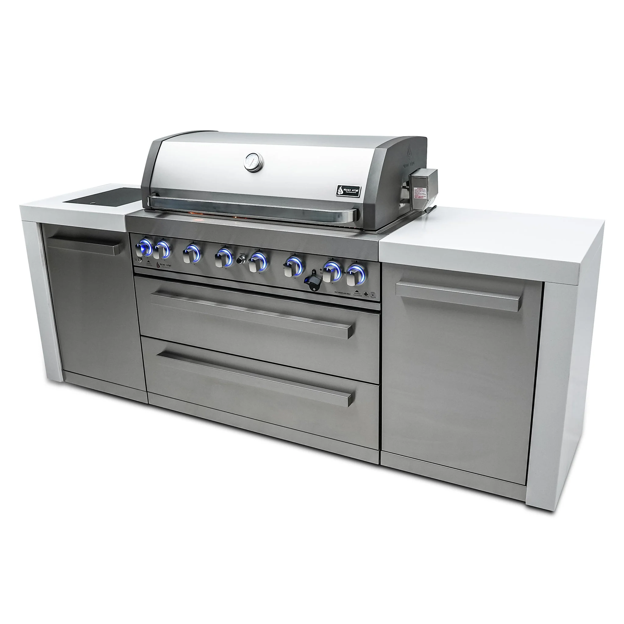 Deluxe 6-Burner with Granite Surface Stainless Steel Propane Gas BBQ Island Grill - MAi805-D by Mont Alpi - Image 5