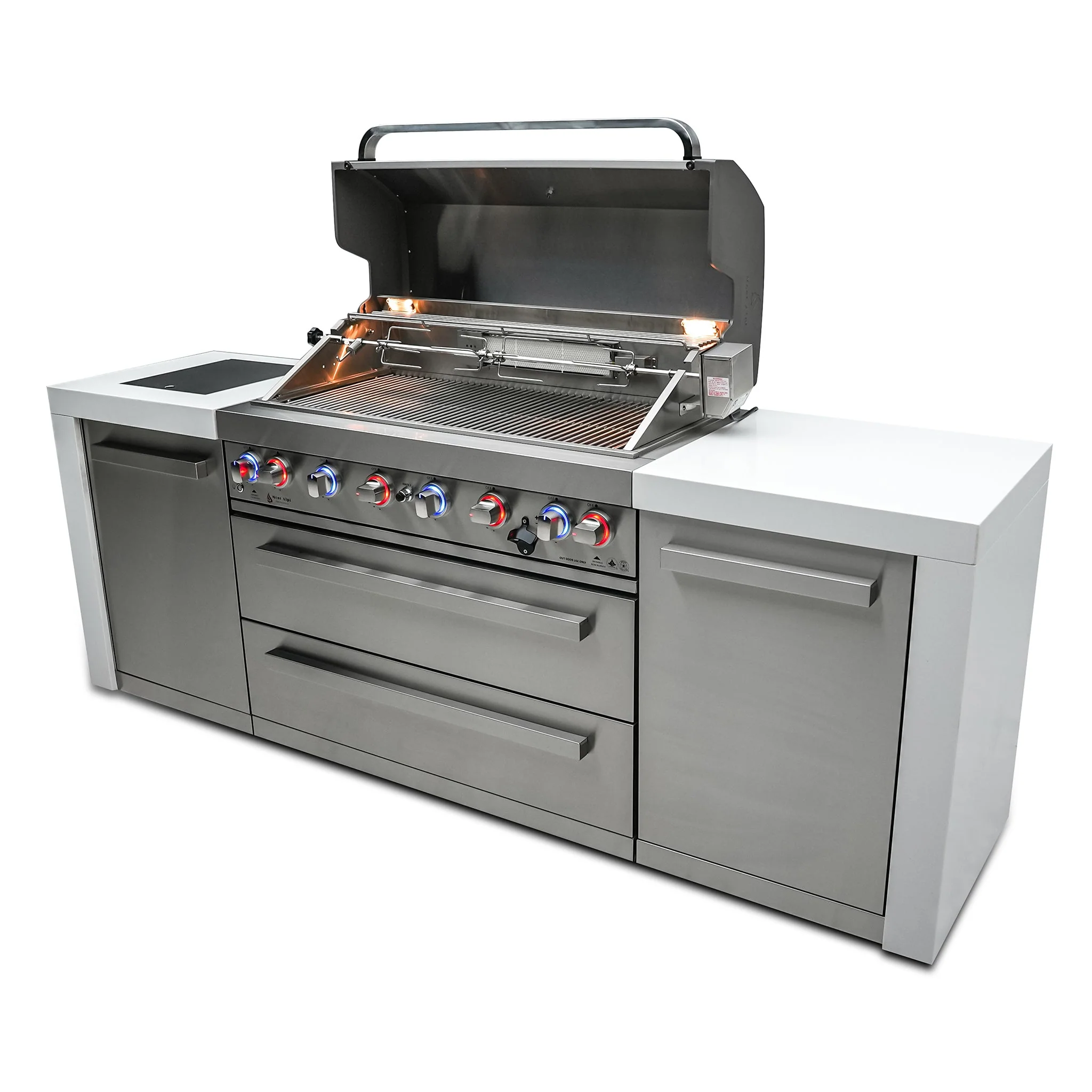 Deluxe 6-Burner with Granite Surface Stainless Steel Propane Gas BBQ Island Grill - MAi805-D by Mont Alpi - Image 6