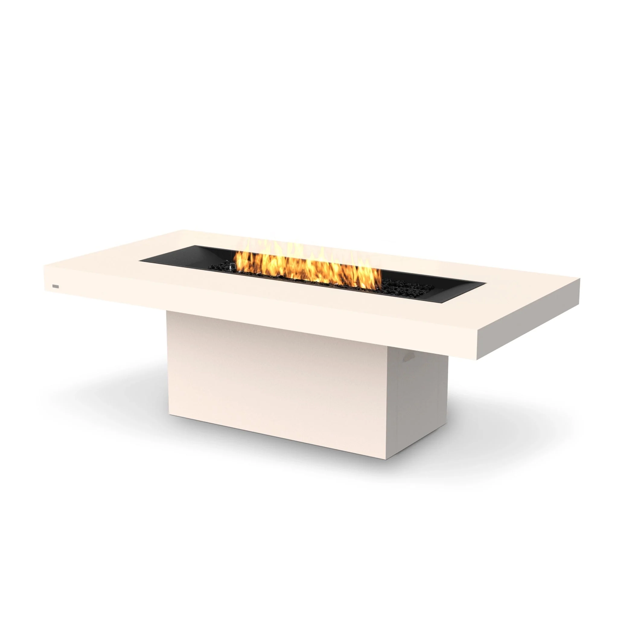 EcoSmart Fire Gin 90 (Dining) Fire Pit Table - Bone - Stainless Steel Gas LP/NG Burner