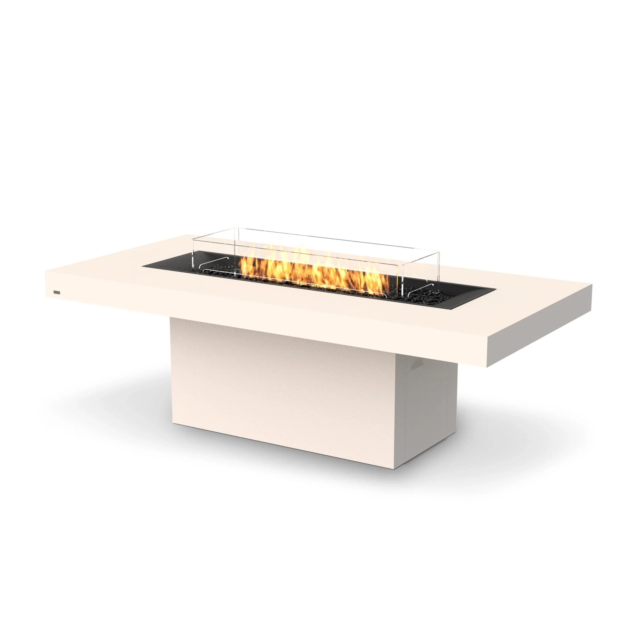 EcoSmart Fire Gin 90 (Dining) Fire Pit Table - Bone - Stainless Steel Gas LP/NG Burner - Image 4