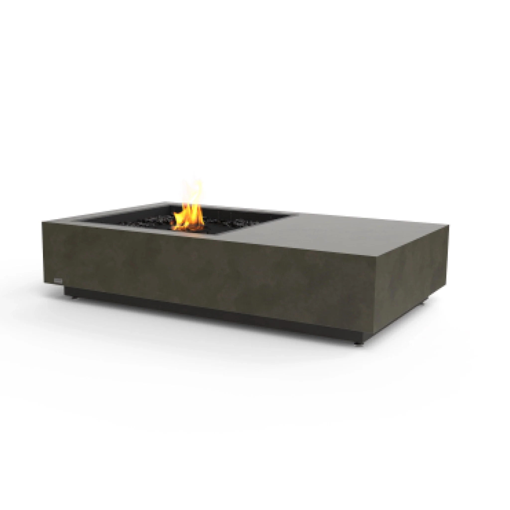 EcoSmart Fire Manhattan 50 Fire Pit Table - Natural - Black Ethanol Burner