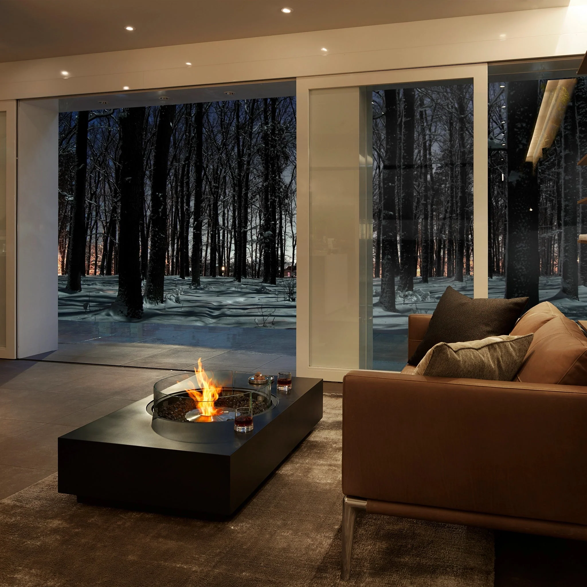 EcoSmart Fire Martini 50 Fire Pit Table - Bone - Stainless Steel Ethanol Burner - Image 6