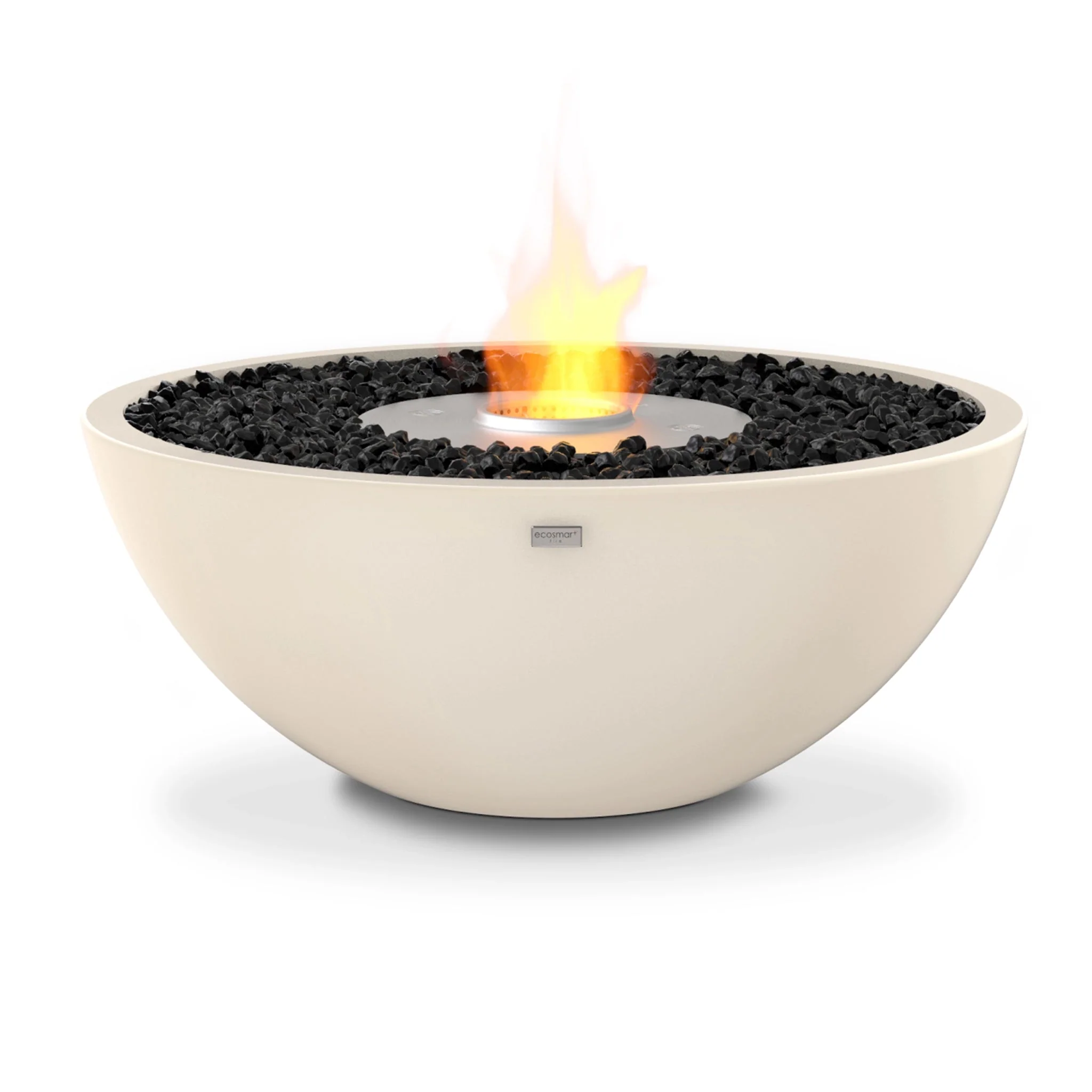 EcoSmart Fire Mix 850 Fire Pit Bowl - Bone - Stainless Steel Ethanol Burner