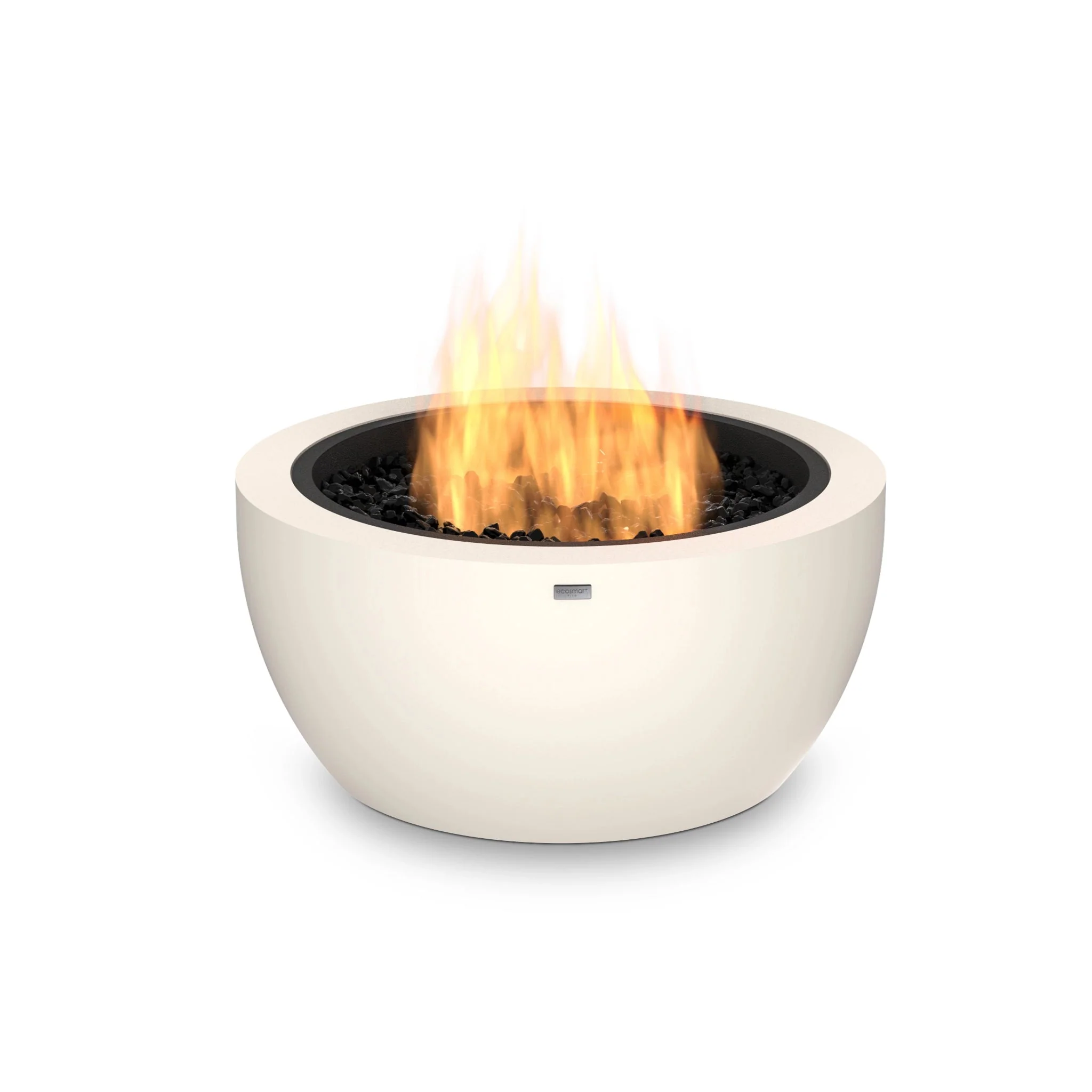 EcoSmart Fire Pod 30 Fire Pit Bowl - Bone - Stainless Steel Gas LP/NG Burner