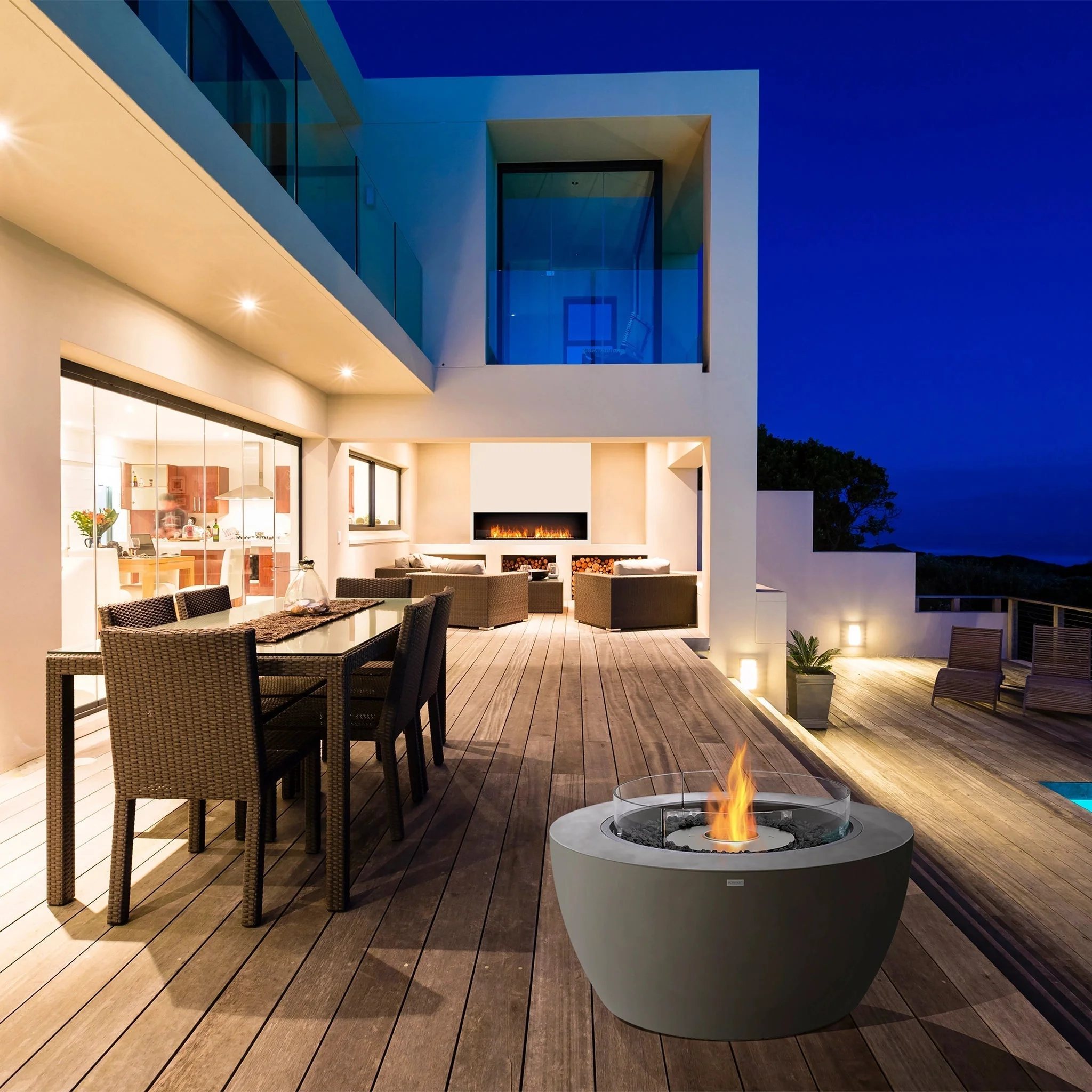 EcoSmart Fire Pod 40 Fire Pit Bowl - Natural - Black Ethanol Burner - Image 3