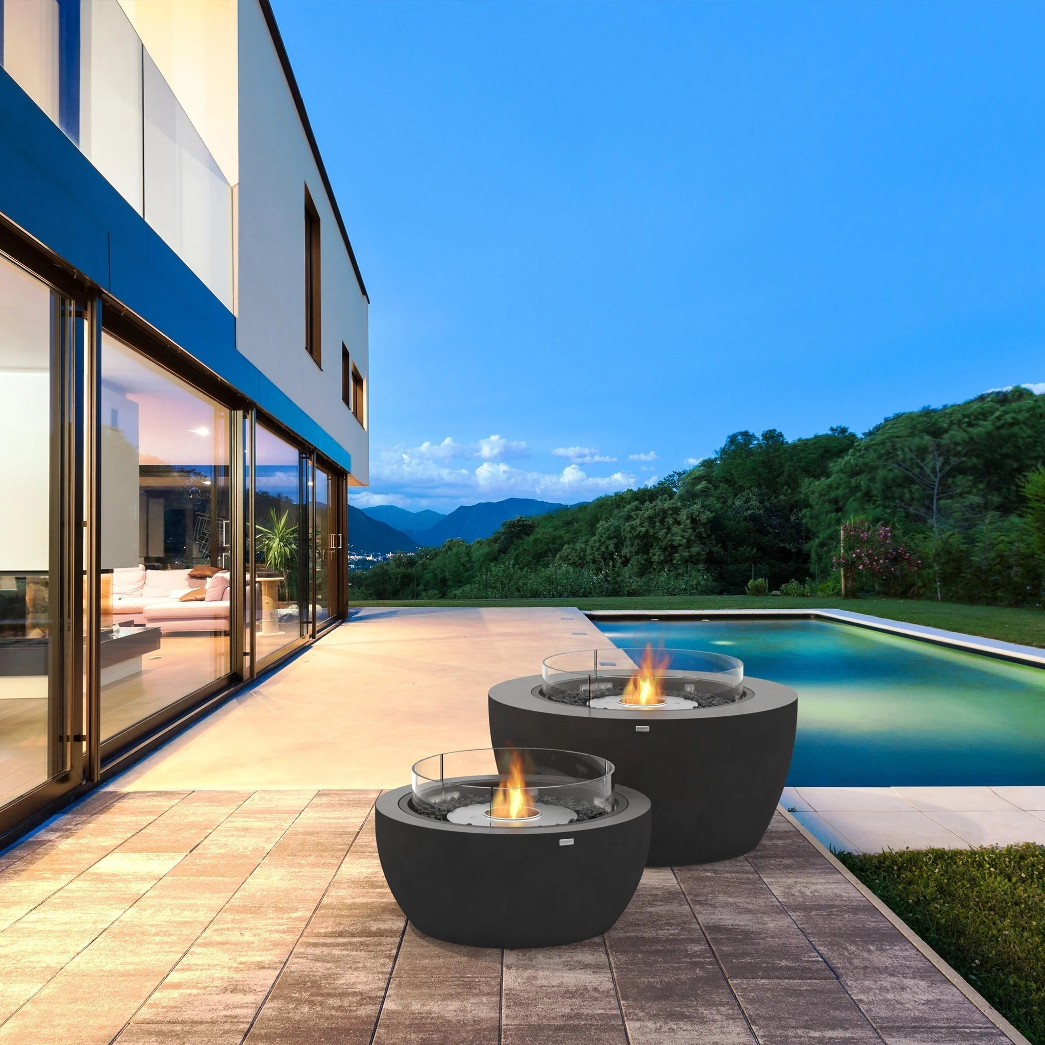 EcoSmart Fire Pod 40 Fire Pit Bowl - Natural - Black Ethanol Burner - Image 4