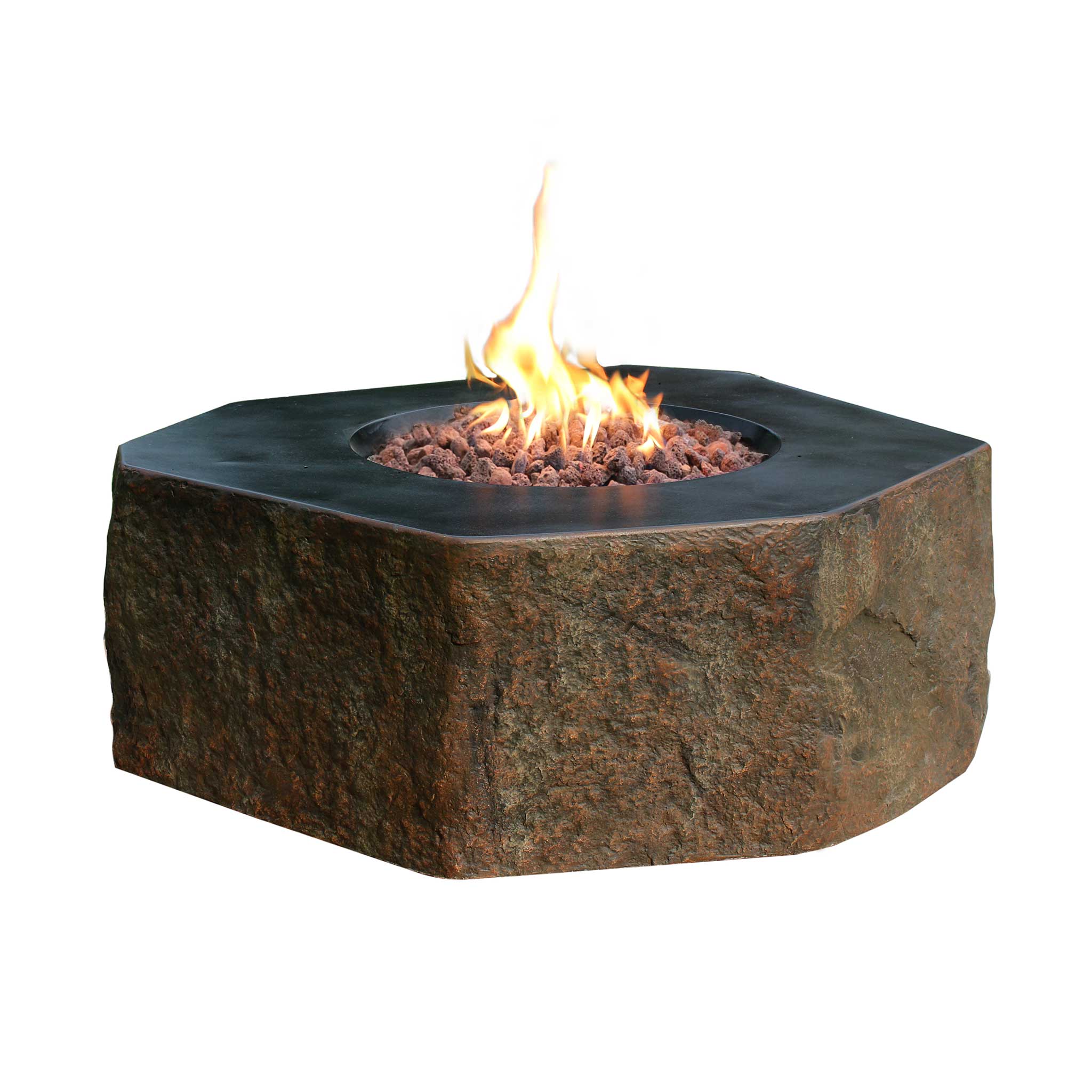 36" x 16" Hexagon Columbia Concrete Fire Pit by Elementi - Image 3