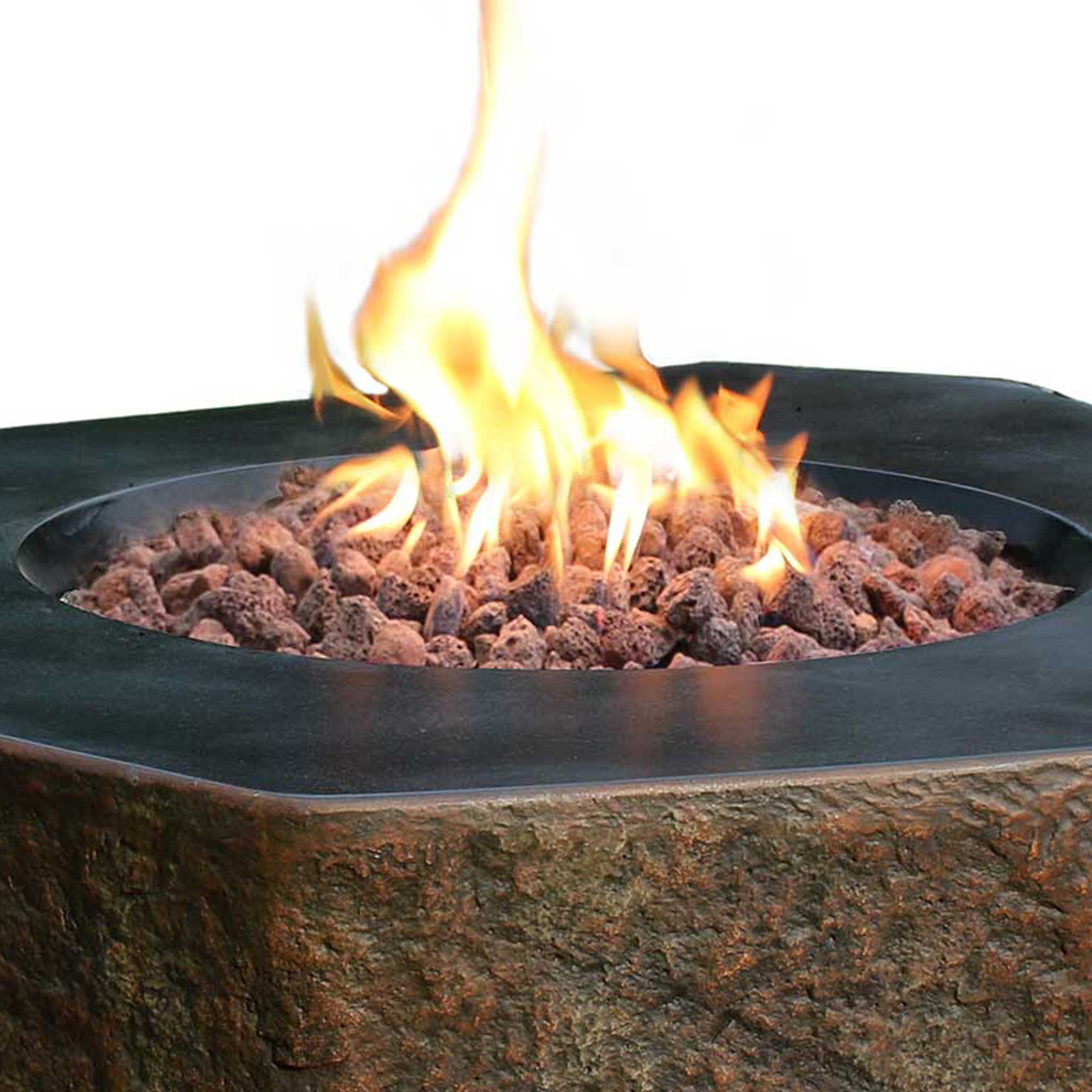 36" x 16" Hexagon Columbia Concrete Fire Pit by Elementi - Image 5