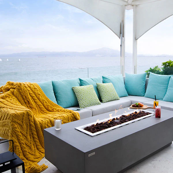 60" x 27" Rectangle Granville Concrete Fire Table by Elementi - Image 10