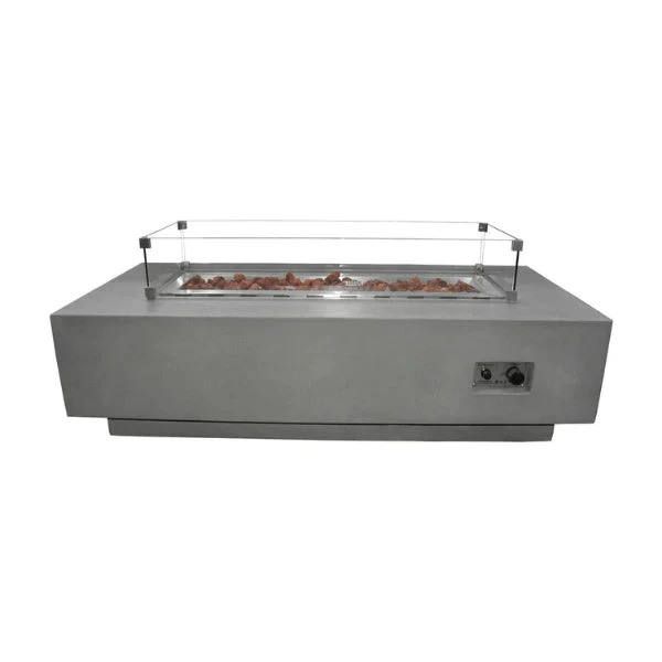 60" x 27" Rectangle Granville Concrete Fire Table by Elementi - Image 7