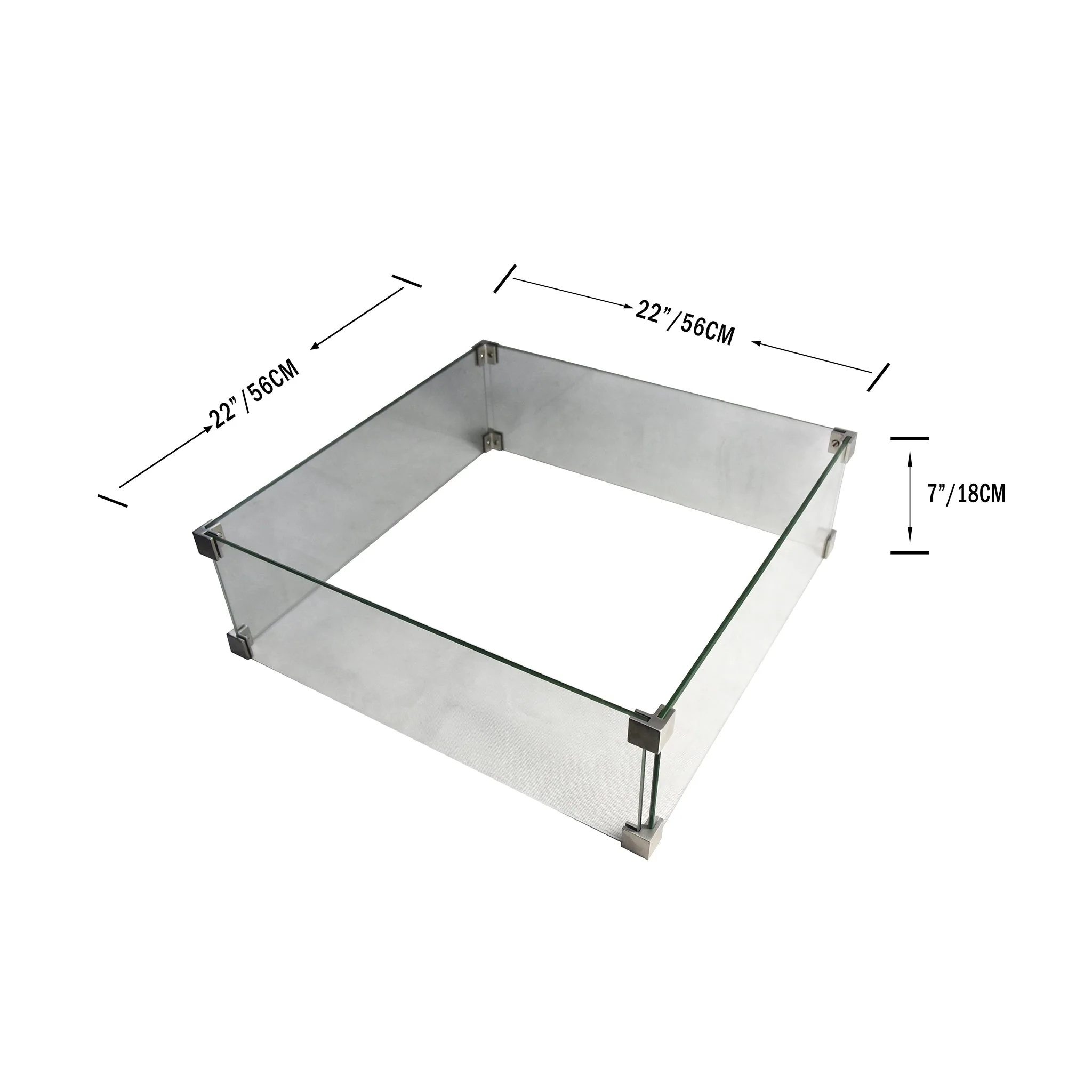 22" Square Manhattan Glass Wind Guard by Elementi - Image 8