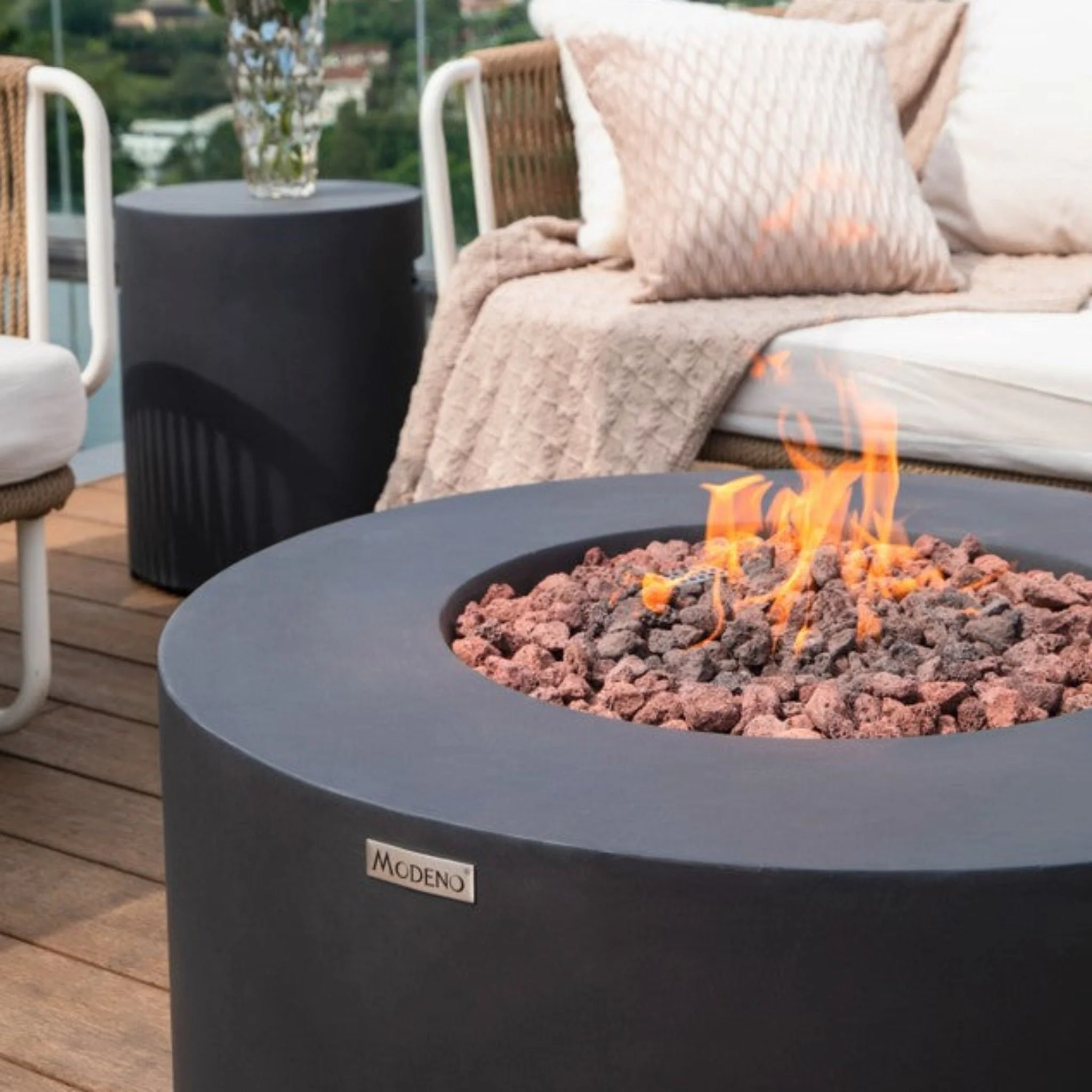 34" Round Venice Propane Gas Fire Pit by Elementi - Image 5