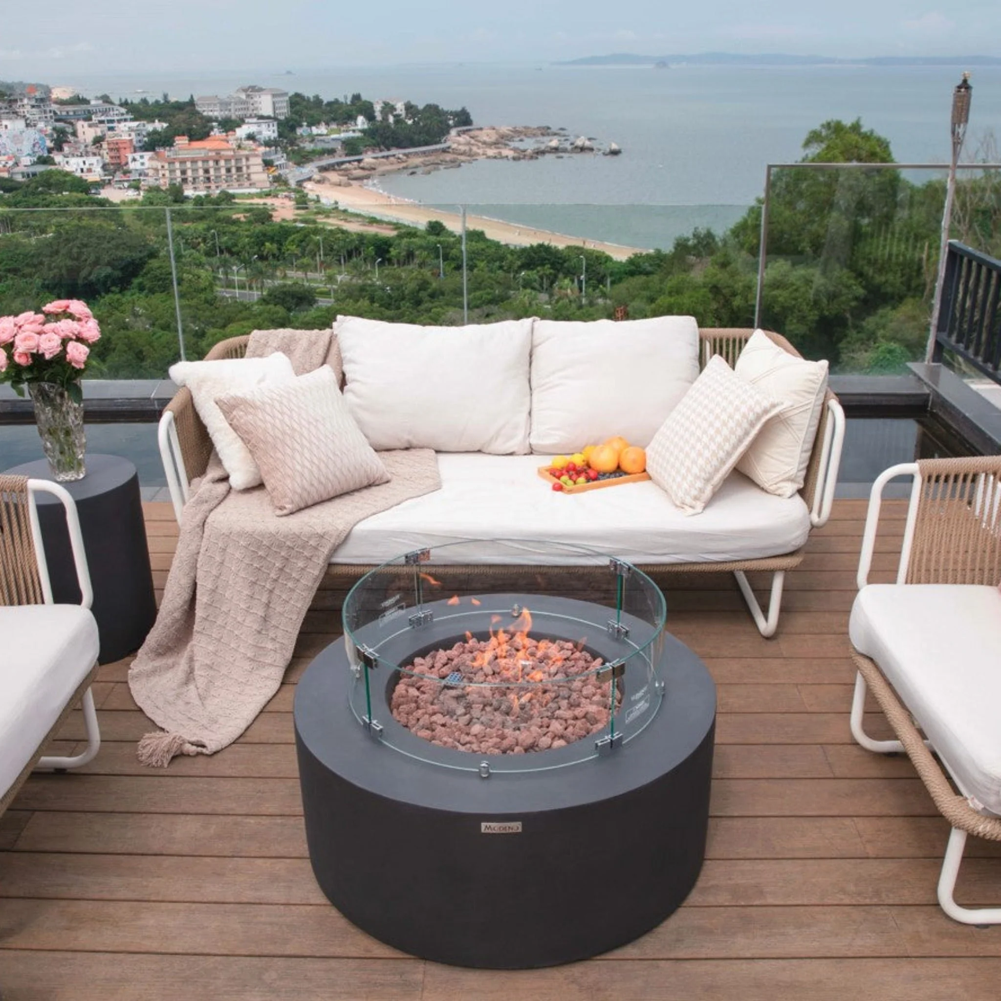 34" Round Venice Propane Gas Fire Pit by Elementi - Image 7