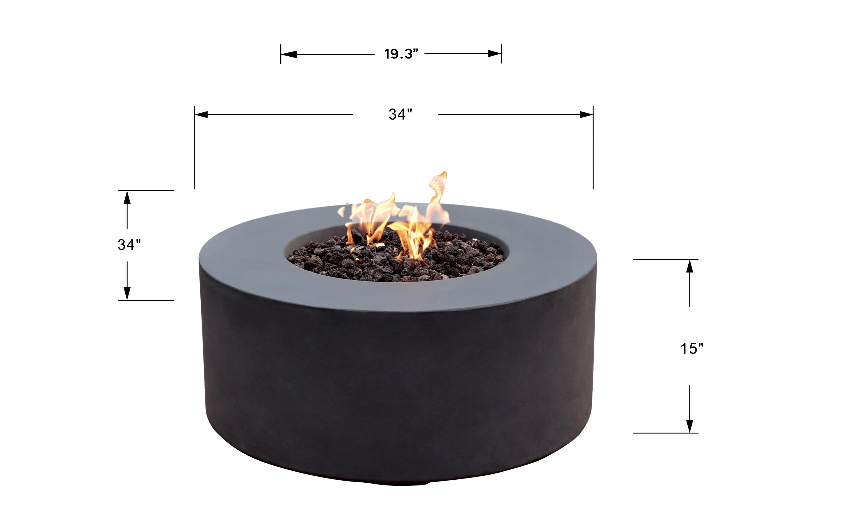34" Round Venice Propane Gas Fire Pit by Elementi - Image 9