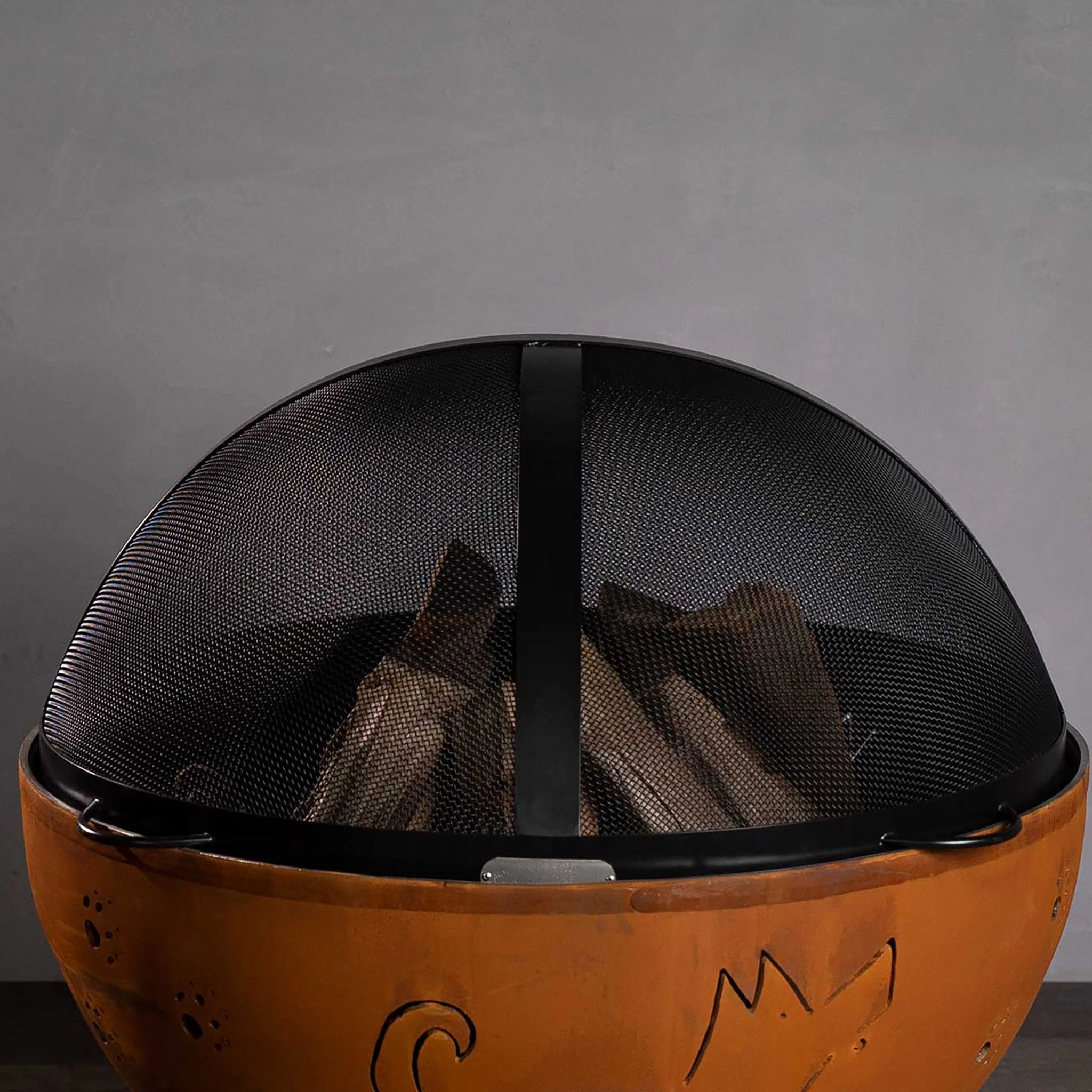 Fire Pit Art 36" Artisan Spark Guard with Bottom Handles - Image 5