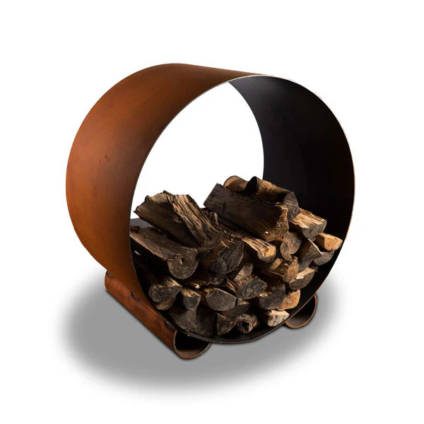 Fire Pit Art Carbon Steel Orbit Log Rack - Image 3