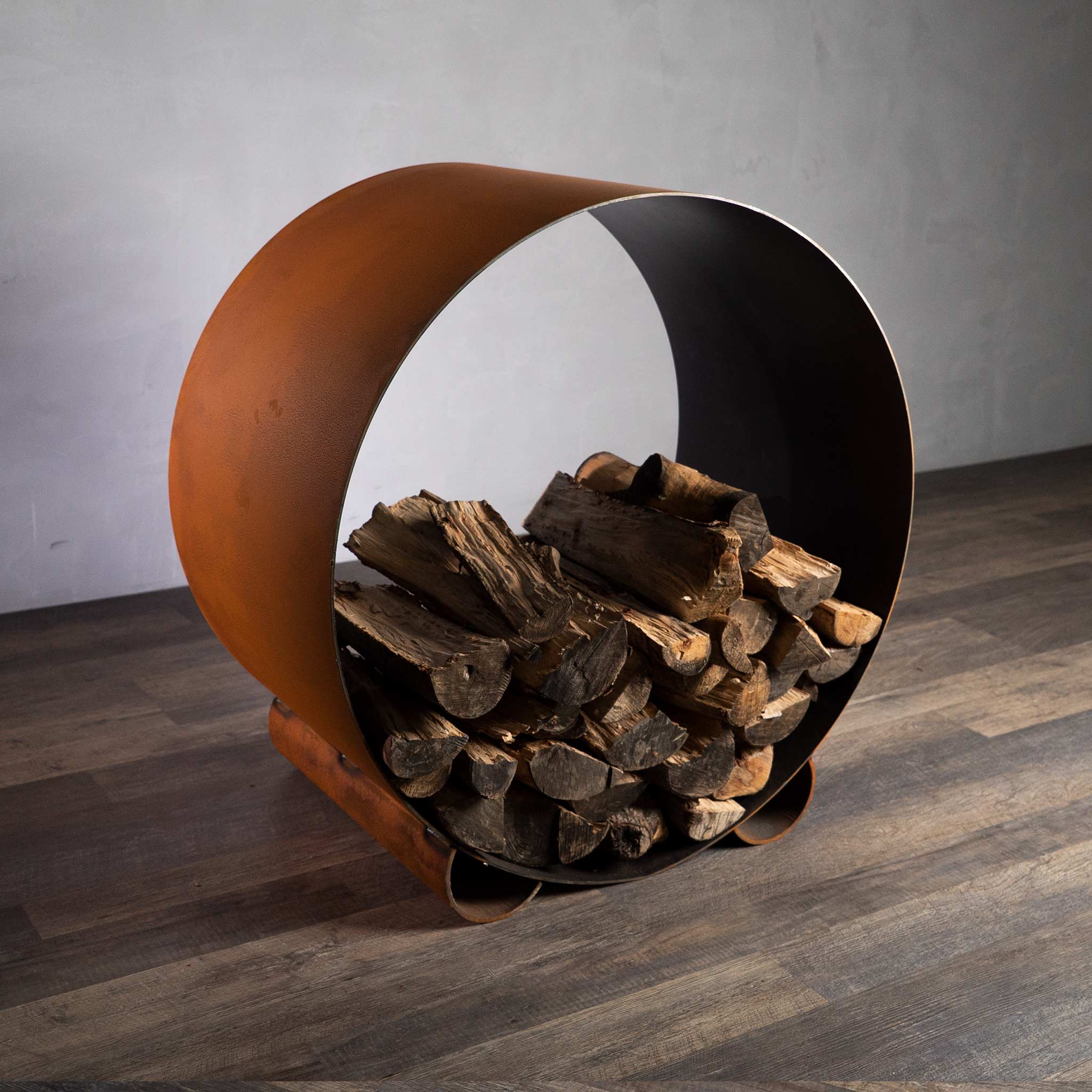Fire Pit Art Carbon Steel Orbit Log Rack - Image 5