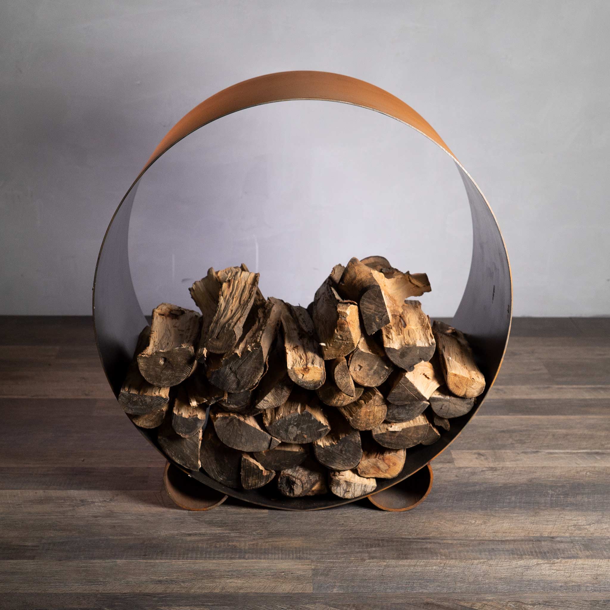 Fire Pit Art Carbon Steel Orbit Log Rack - Image 8